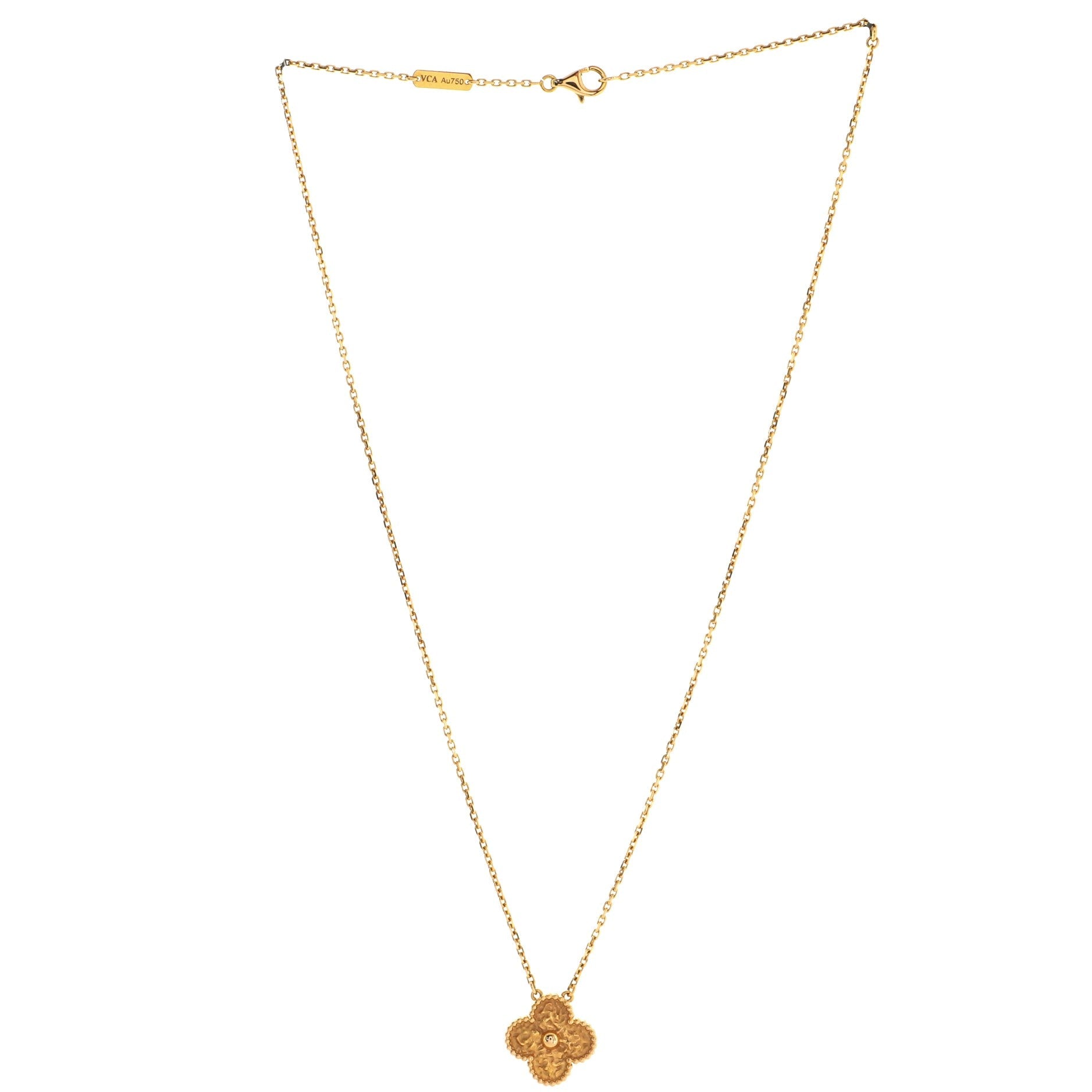 Vintage Alhambra Pendant Necklace 18K Rose Gold