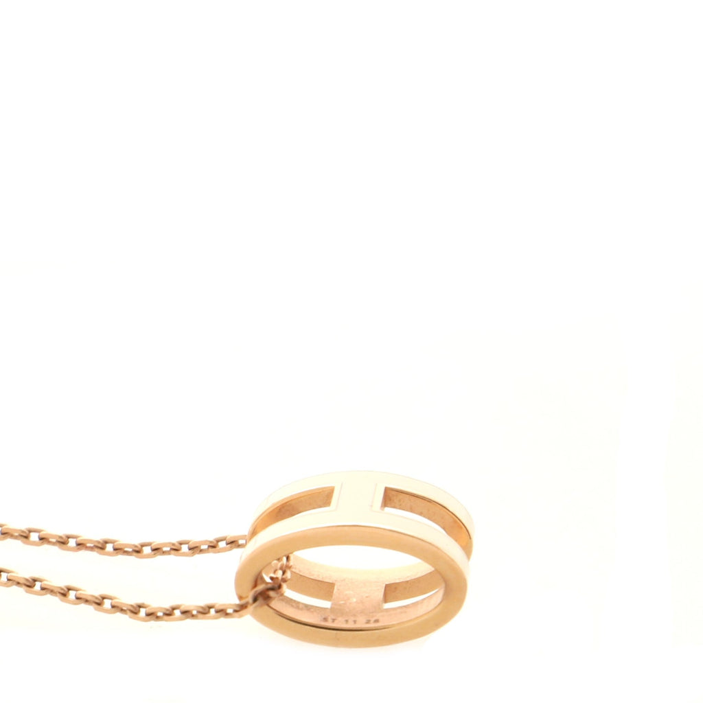 Pop H Pendant Chain Necklace Metal and Enamel Mini