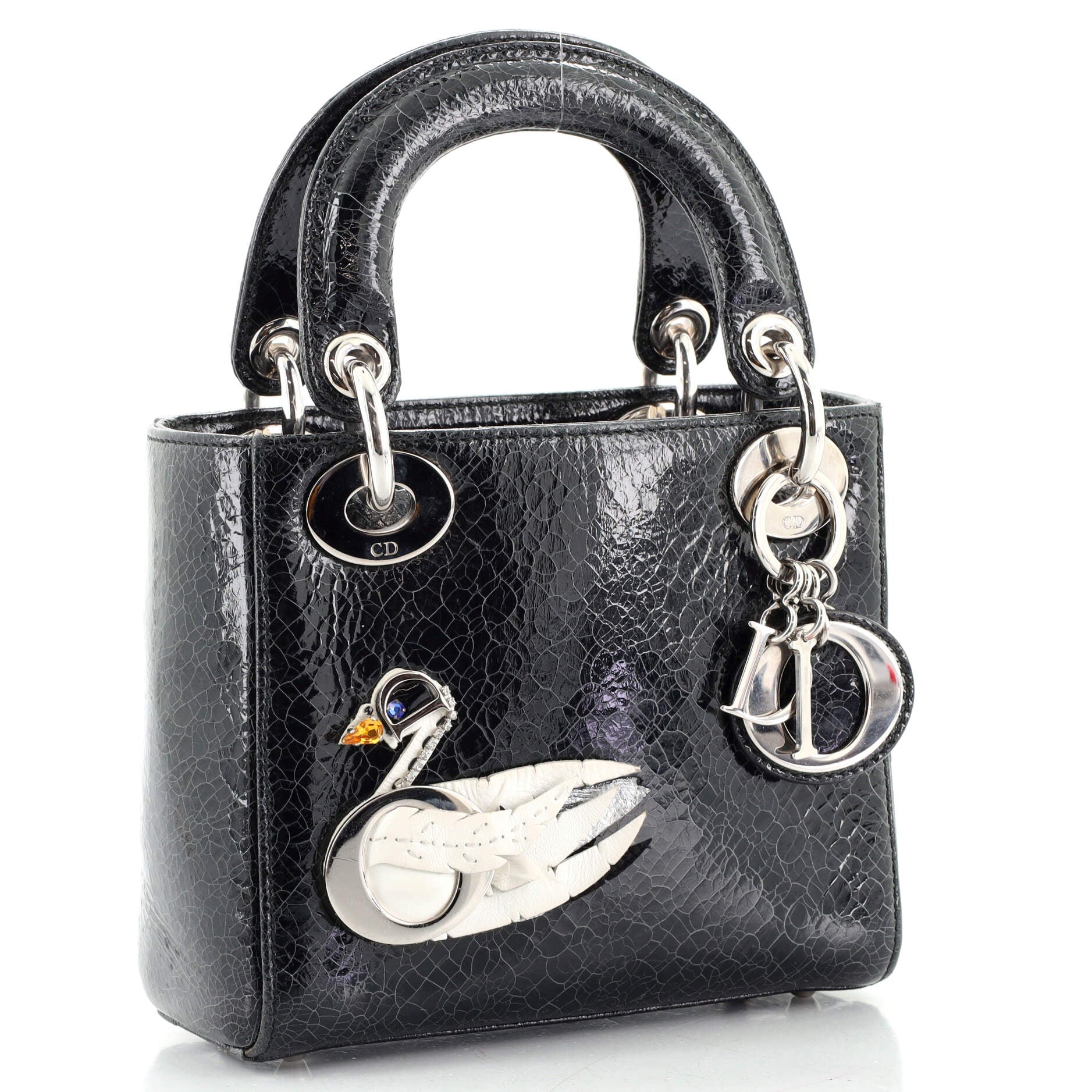 Lady Dior Bag Limited Edition Embellished Crackled Deerskin Mini