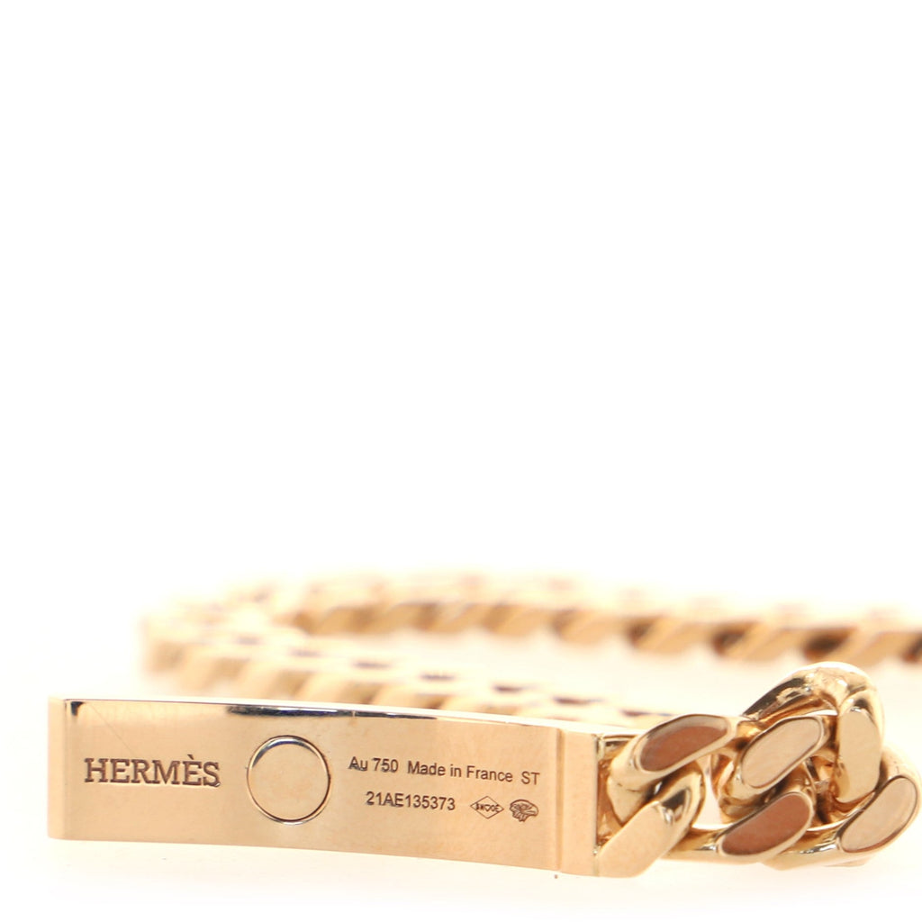 Kelly Gourmette Bracelet 18K Rose Gold with Diamonds Very Small