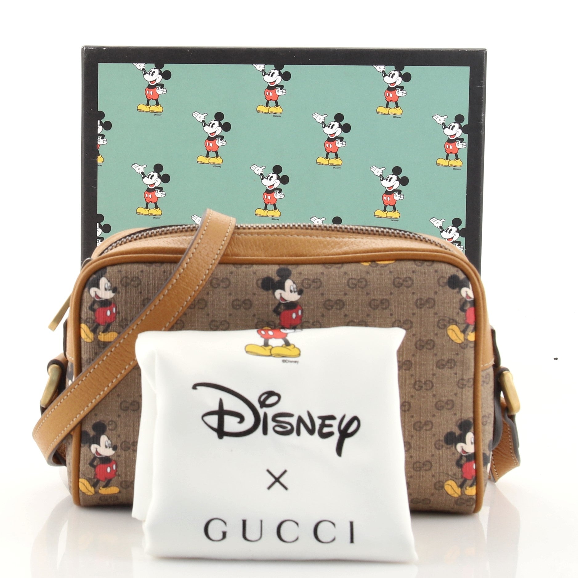 Disney Mickey Mouse Shoulder Bag Printed Mini GG Coated Canvas Mini