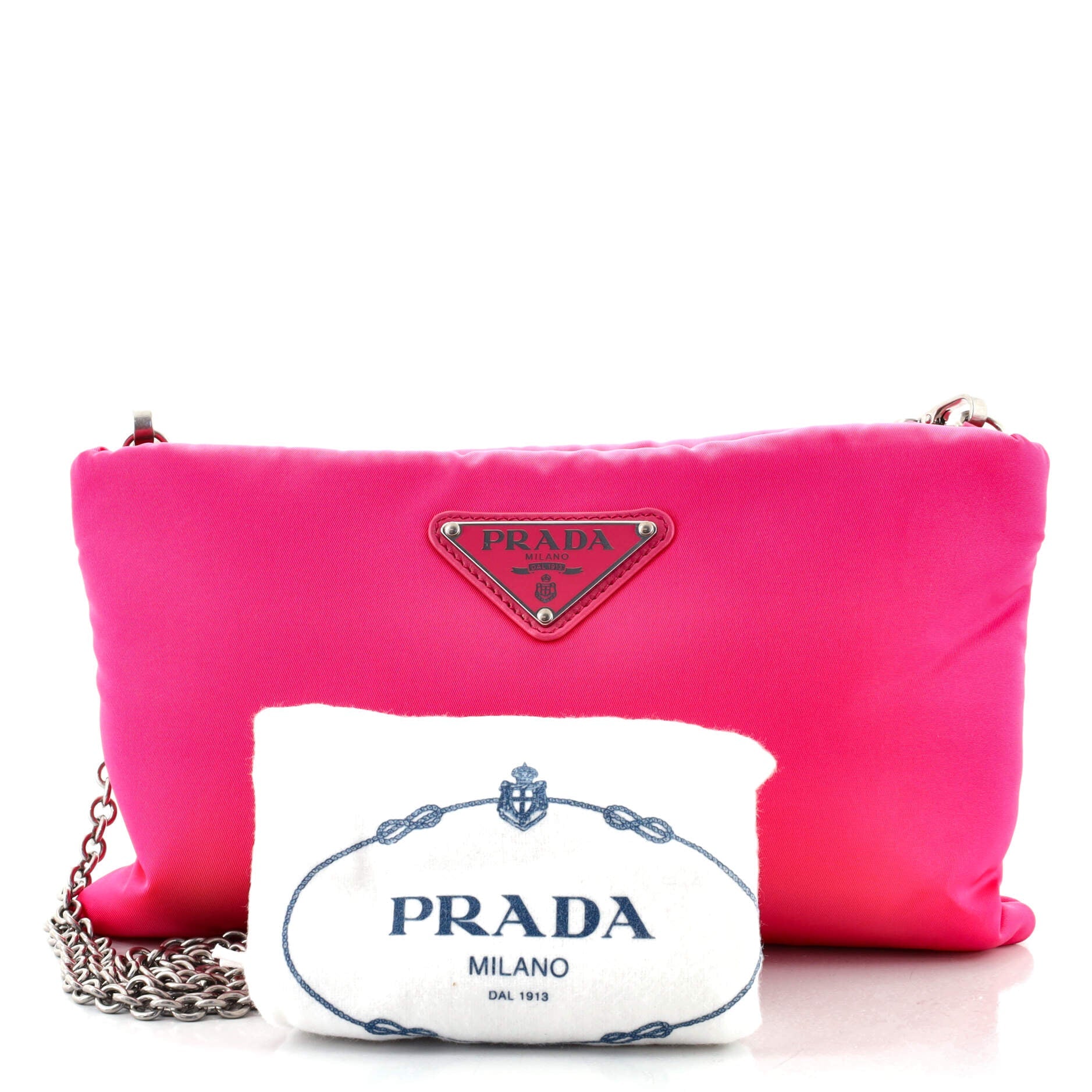 Fluo Chain Clutch Tessuto Small