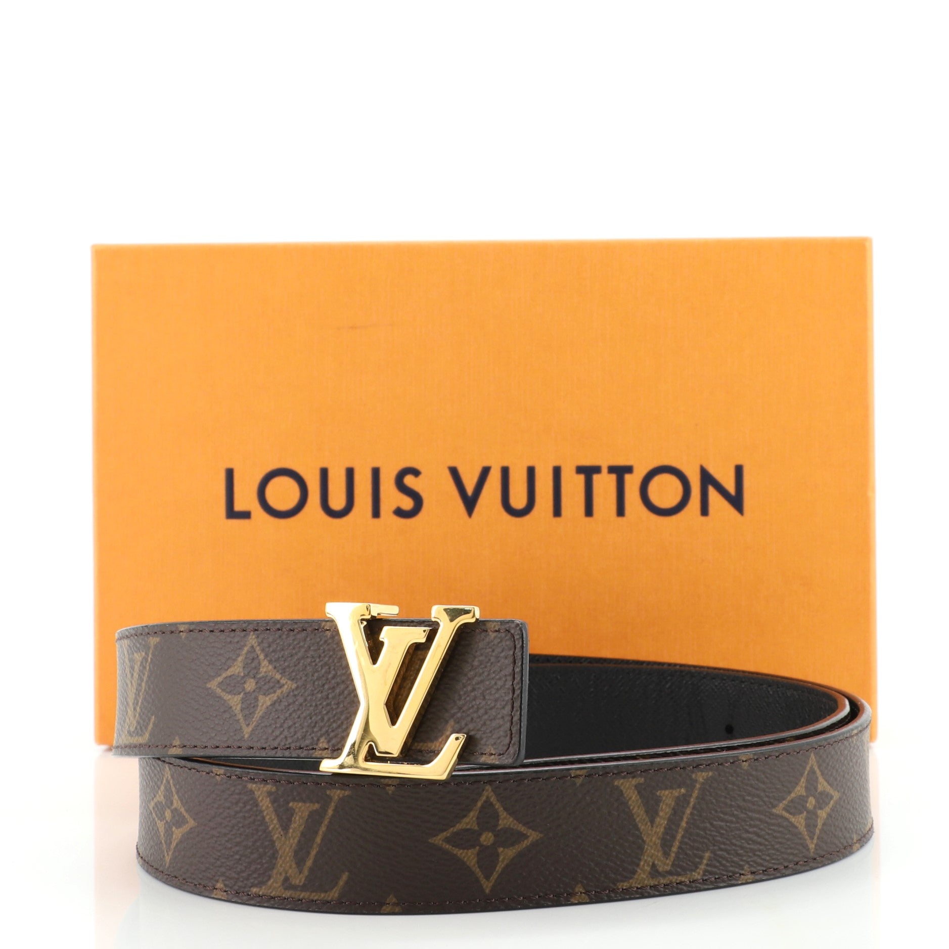 LV Initiales Reversible Belt Monogram Canvas and Leather Medium 90