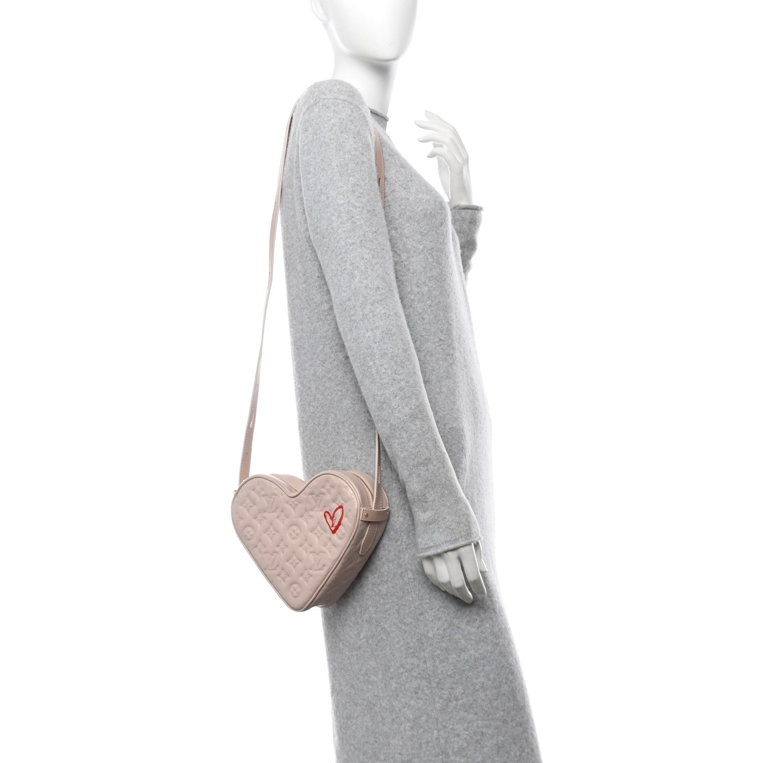Lambskin Embossed Monogram Fall In Love Sac Coeur Light Pink
