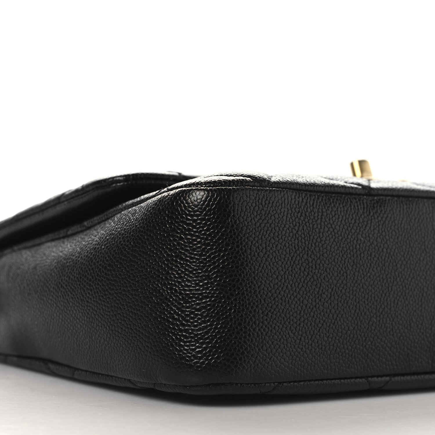 Shiny Caviar Quilted Large Chain Melody Flap Black
