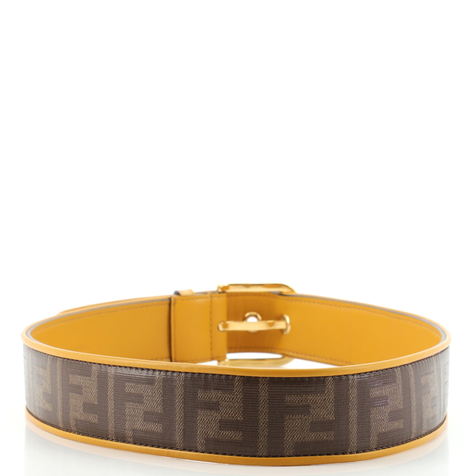 FF Belt Zucca Coated Canvas and Leather Wide 85