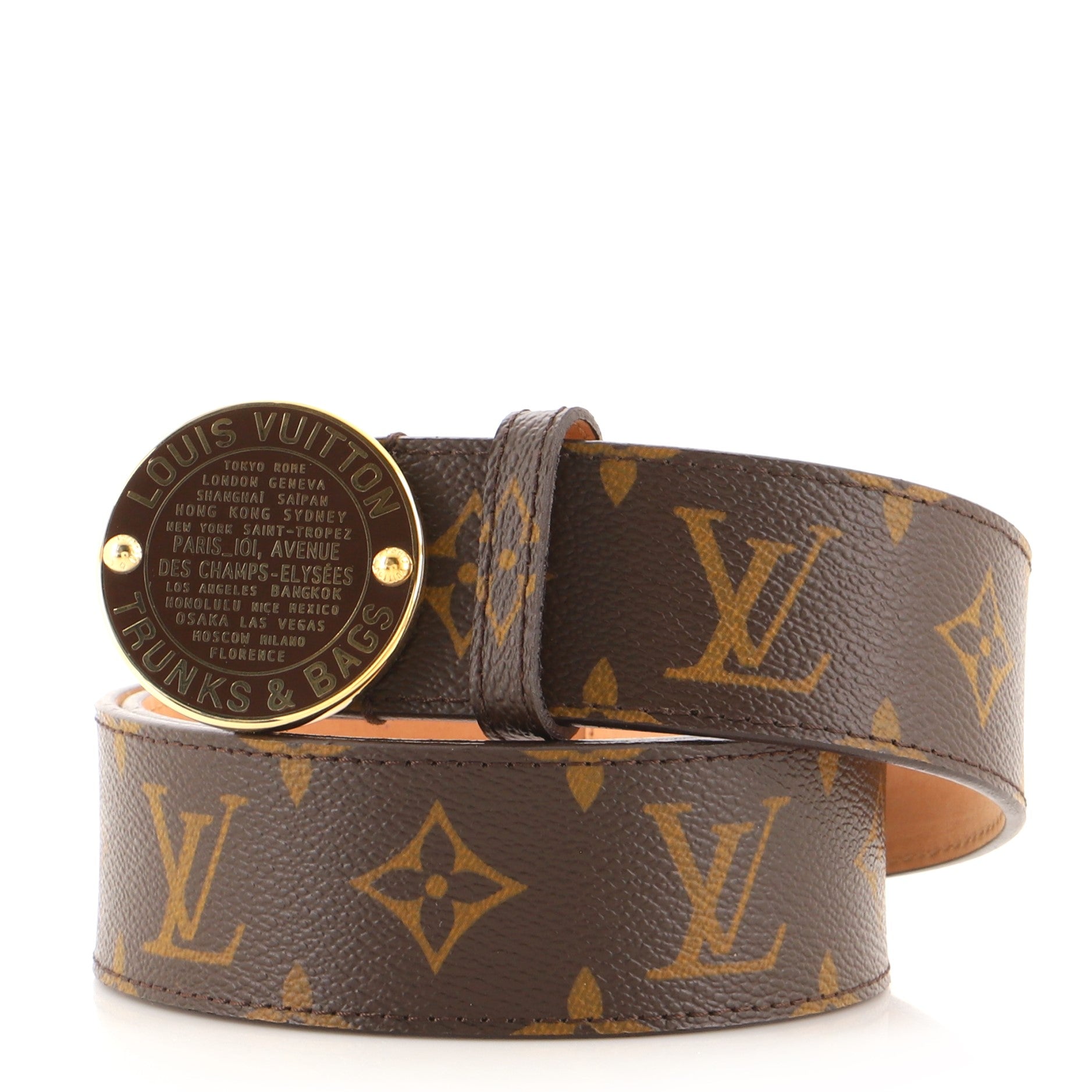 Trunks and Bags Belt Monogram Canvas Wide 80
