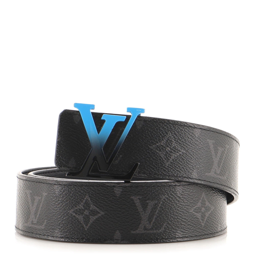 LV Sunset Initiales Reversible Belt Monogram Eclipse Canvas and Leather Wide 85