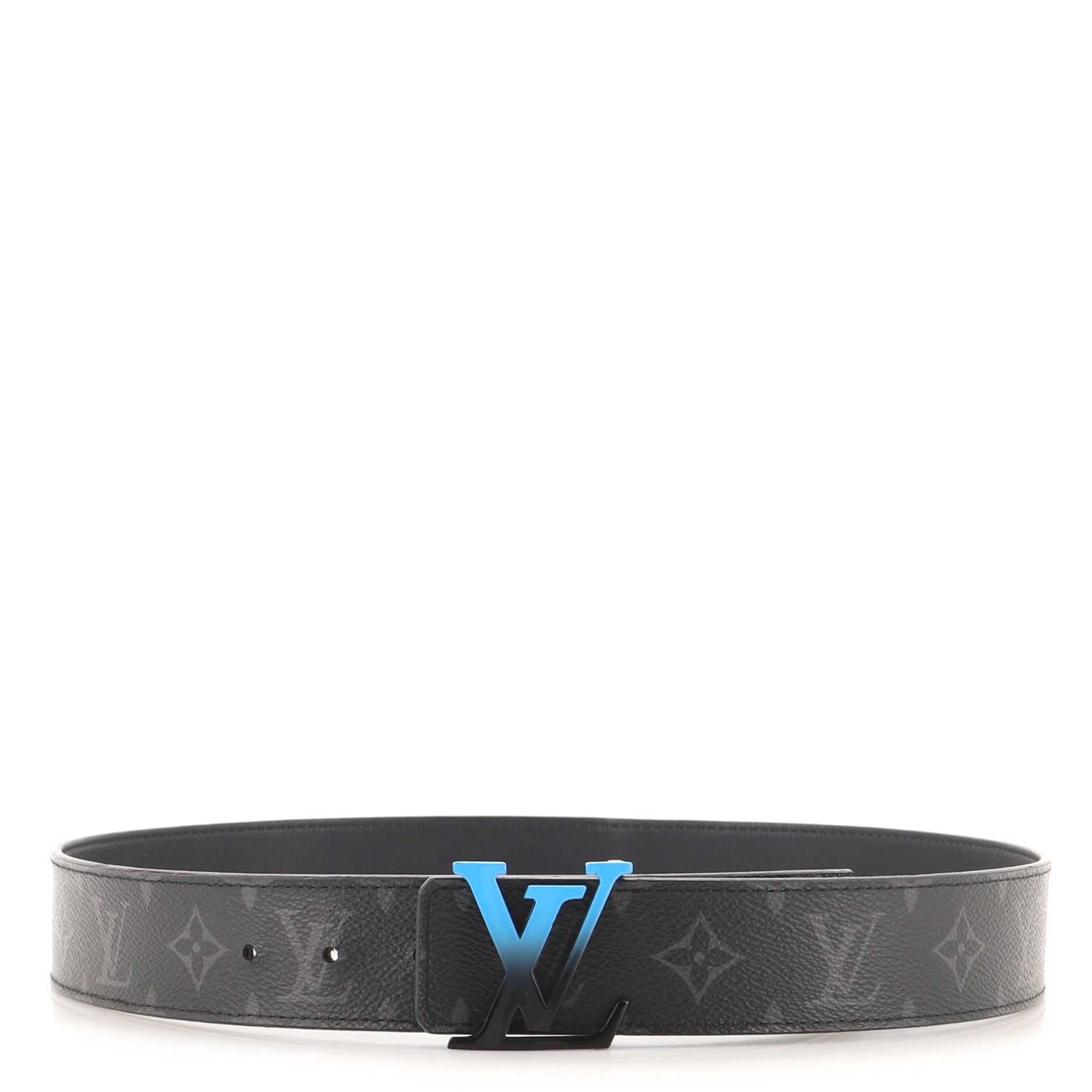 LV Sunset Initiales Reversible Belt Monogram Eclipse Canvas and Leather Wide 85