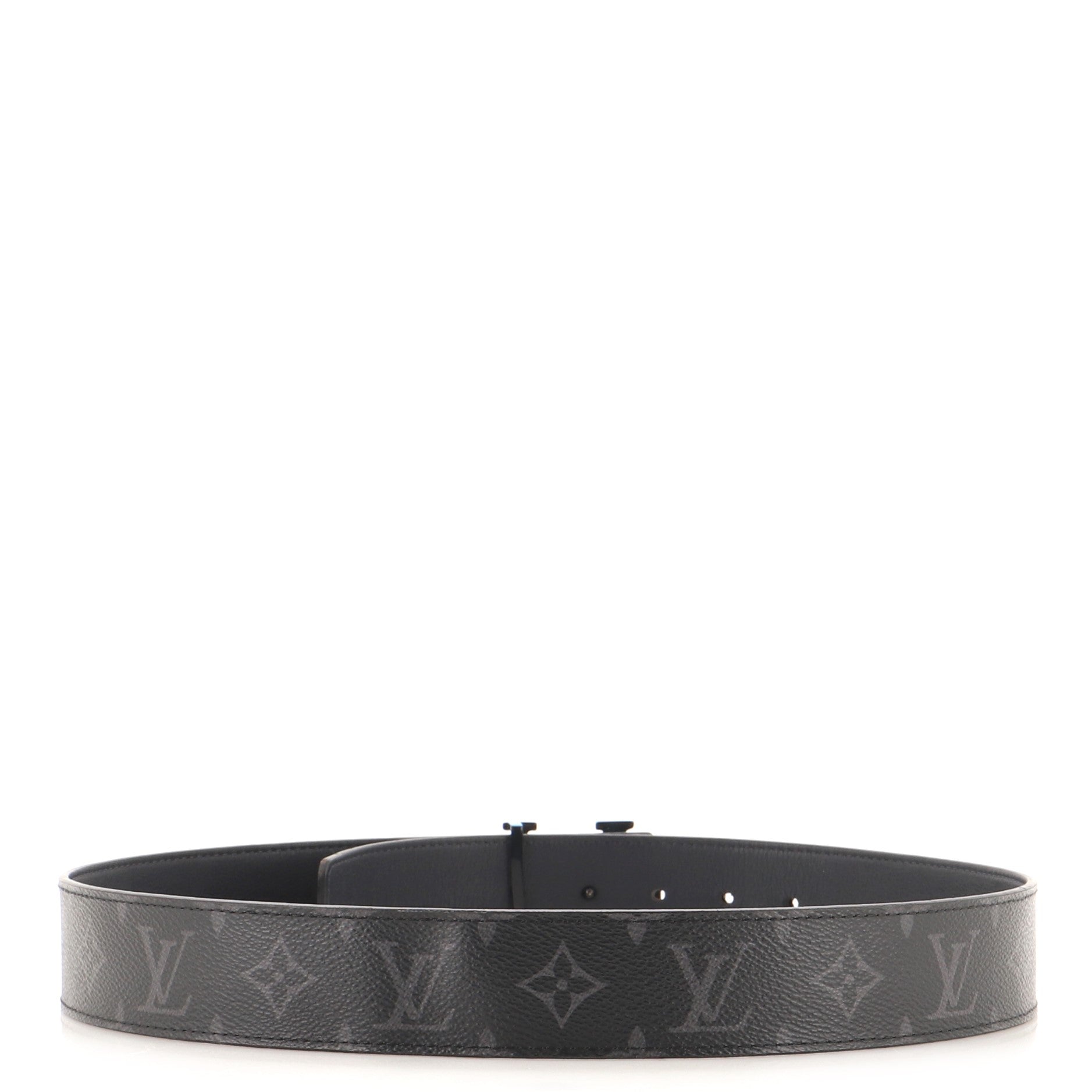 LV Sunset Initiales Reversible Belt Monogram Eclipse Canvas and Leather Wide 85