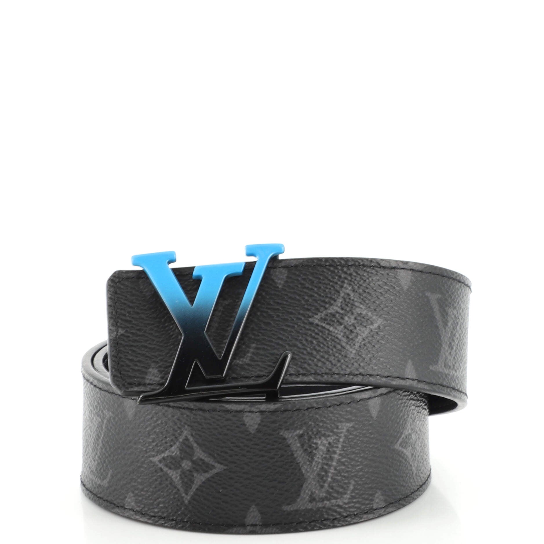 LV Sunset Initiales Reversible Belt Monogram Eclipse Canvas and Leather Wide 85