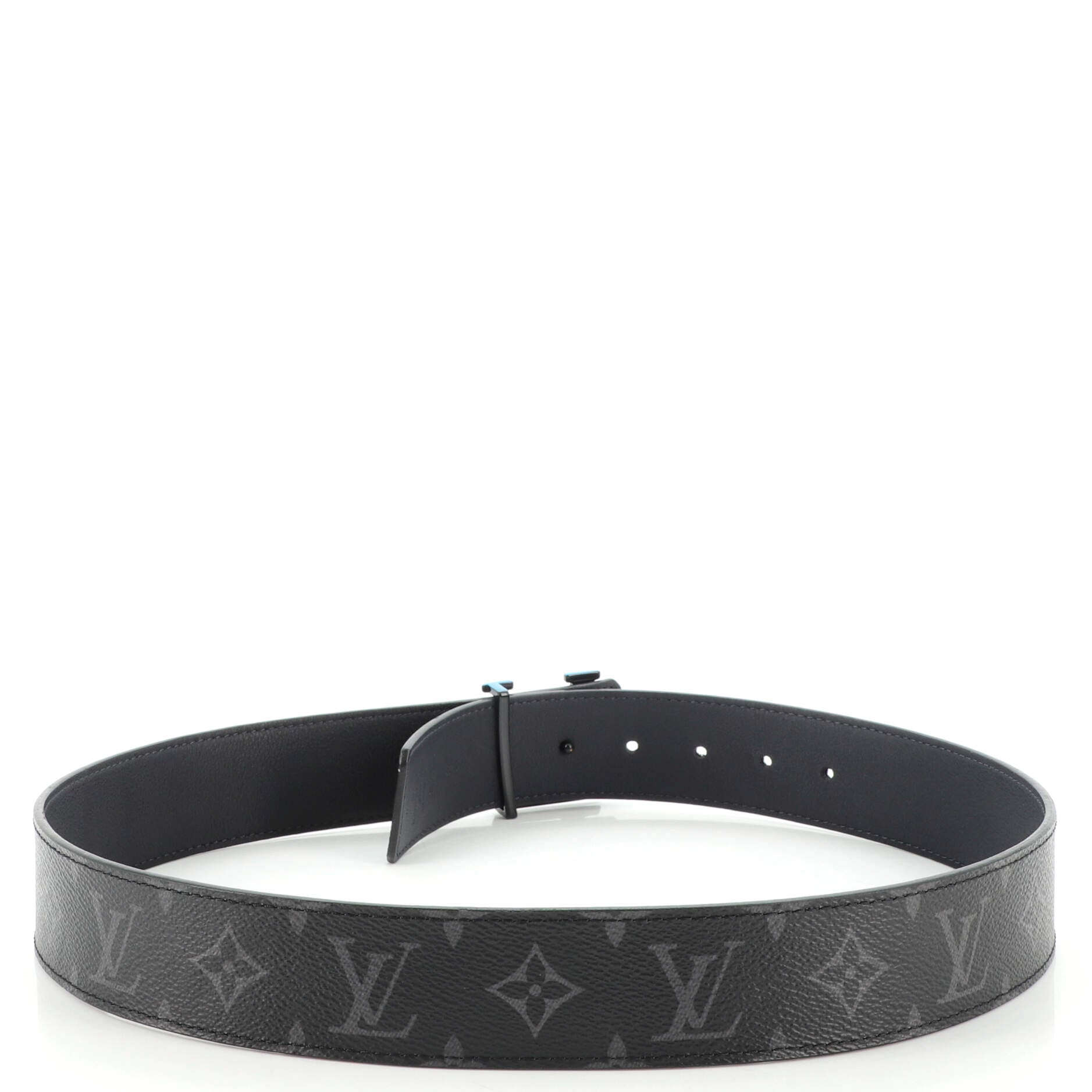 LV Sunset Initiales Reversible Belt Monogram Eclipse Canvas and Leather Wide 85