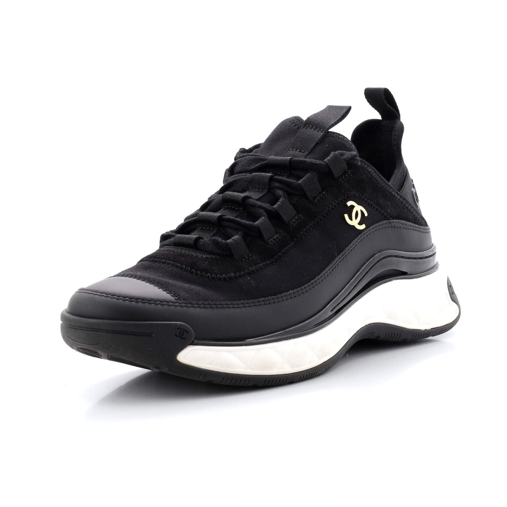 Women's CC Cap Toe Logo Sneakers Leather and Mixed Fibers with Velvet