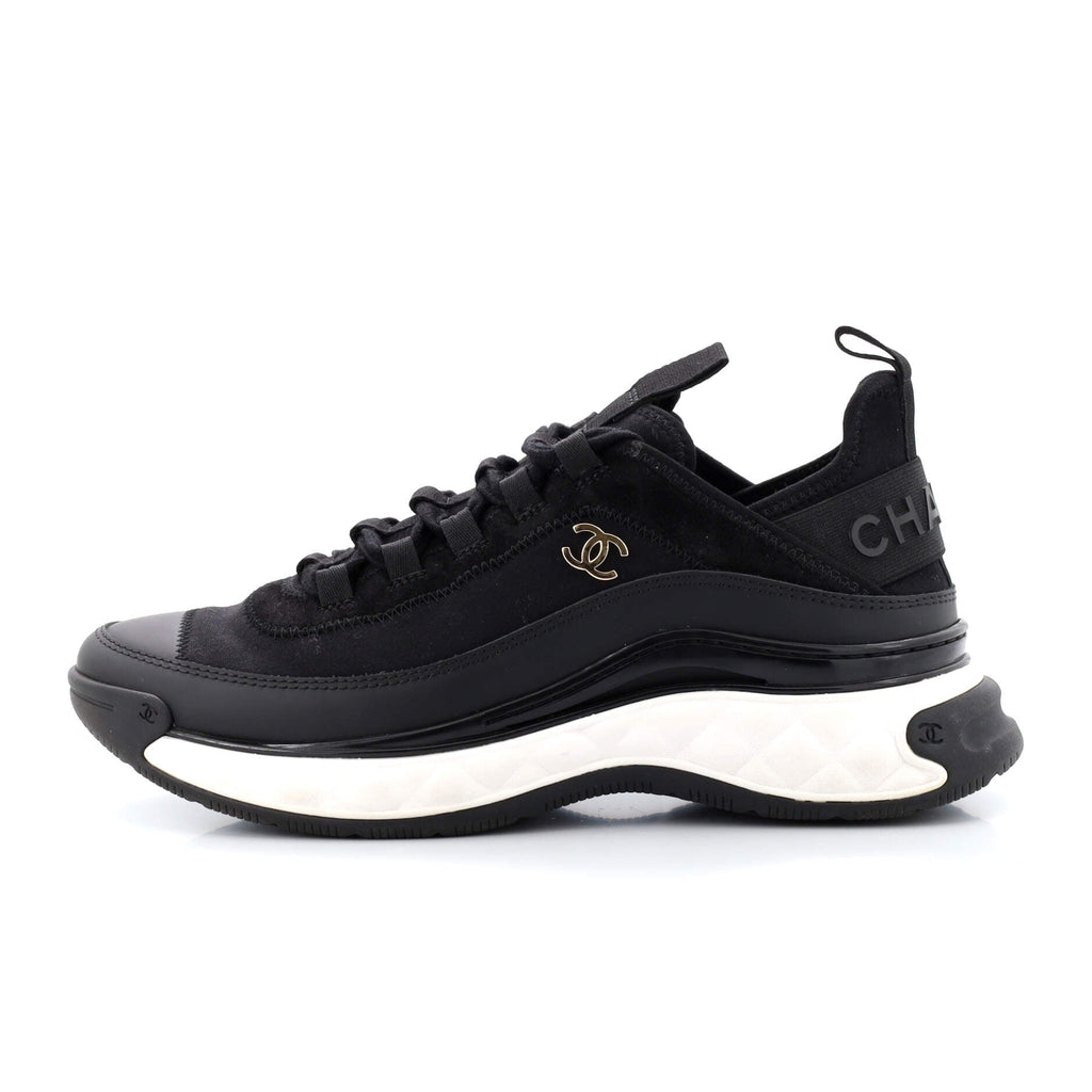 Women's CC Cap Toe Logo Sneakers Leather and Mixed Fibers with Velvet