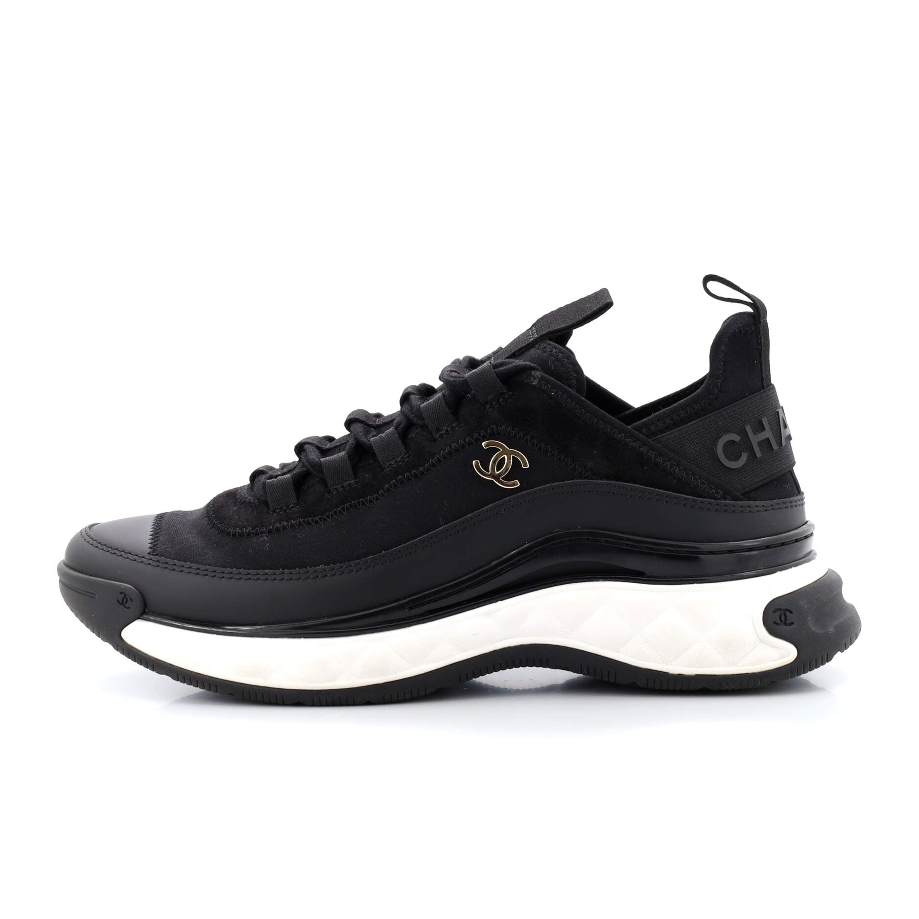 Women's CC Cap Toe Logo Sneakers Leather and Mixed Fibers with Velvet