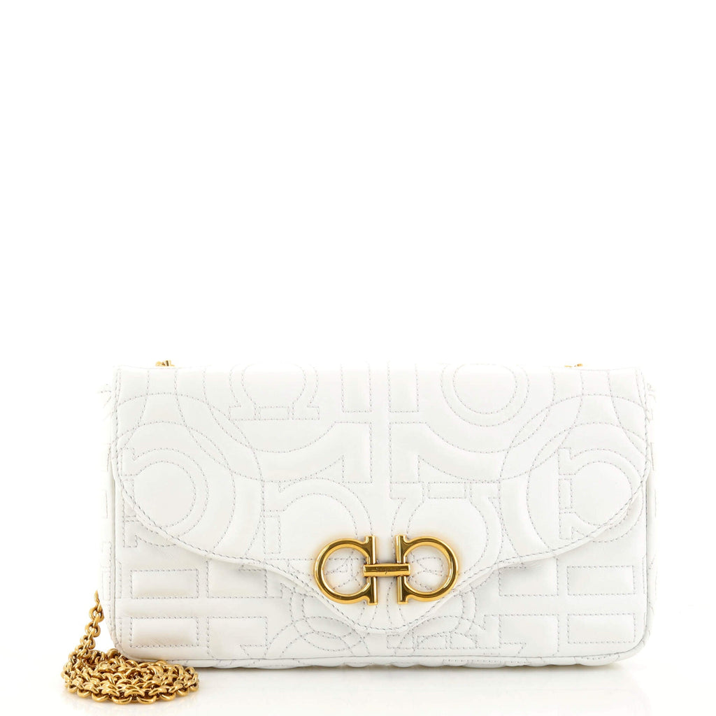 Gancini Chain Wallet Gancini Quilted Leather Mini