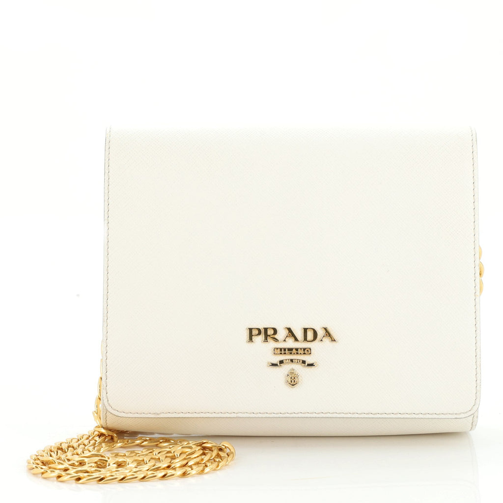 Chain Flap Crossbody Bag Saffiano Leather Mini