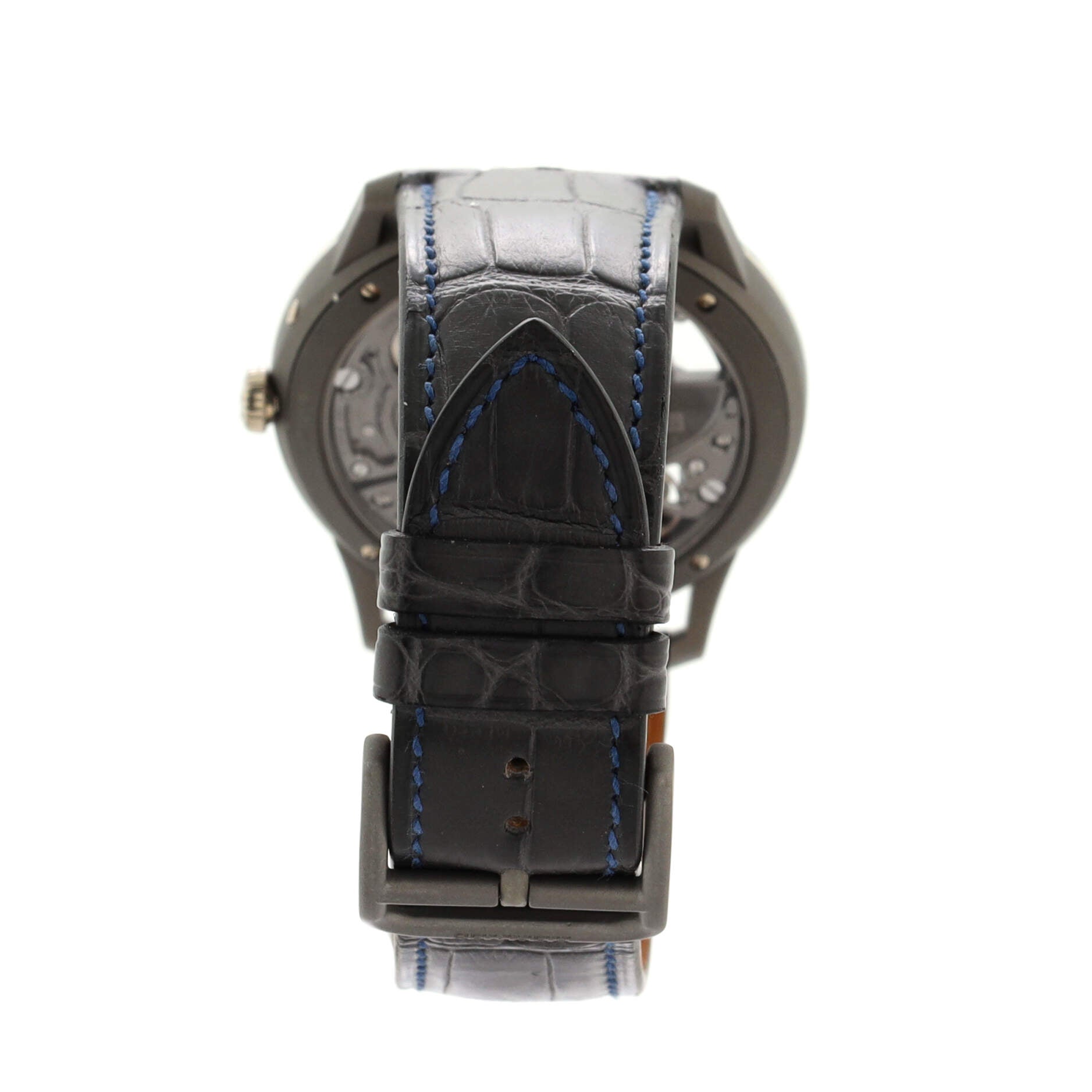 Slim d'Hermes Squelette Lune Automatic Watch Platinum with Titanium and Alligator 40