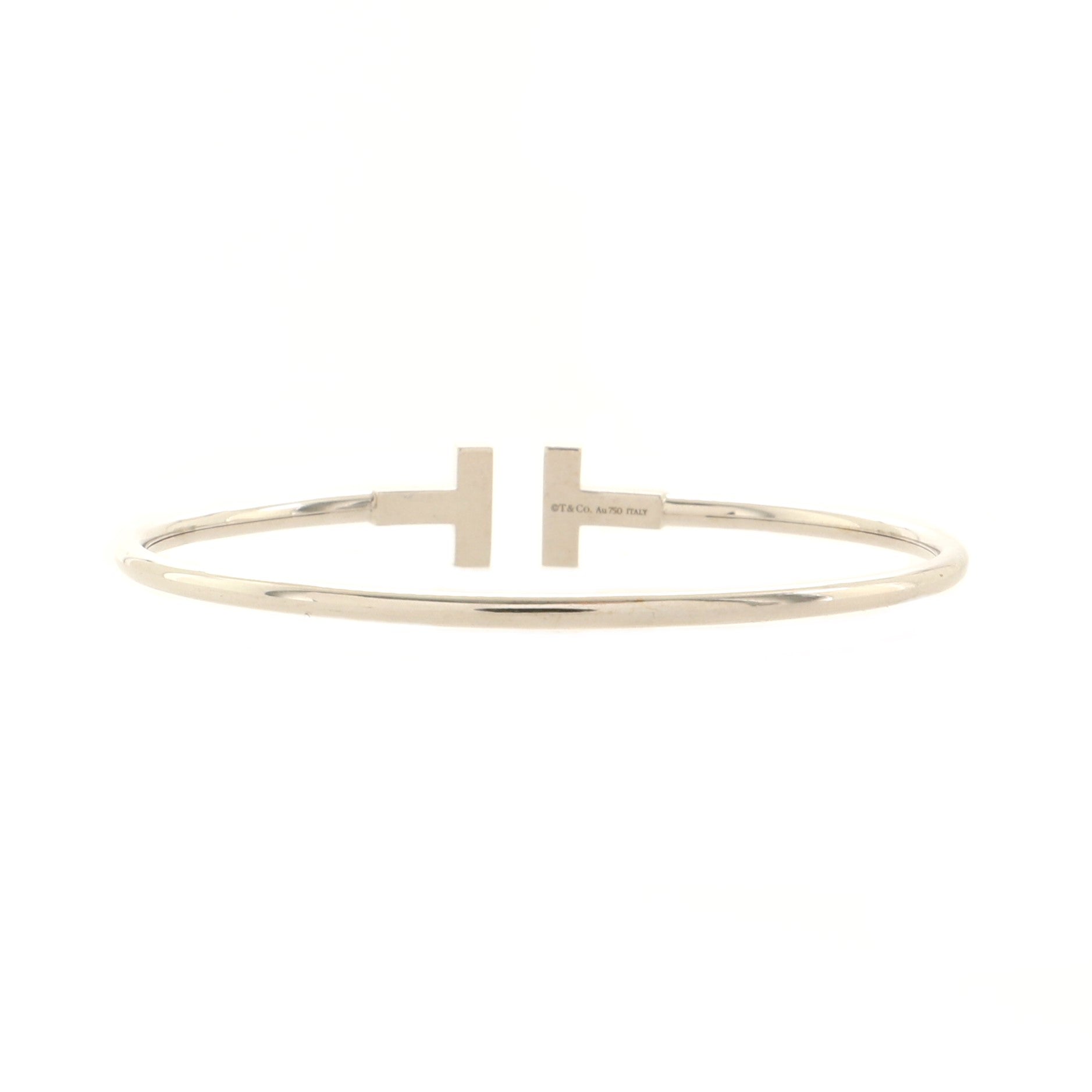 T Wire Bracelet 18K White Gold with Diamonds