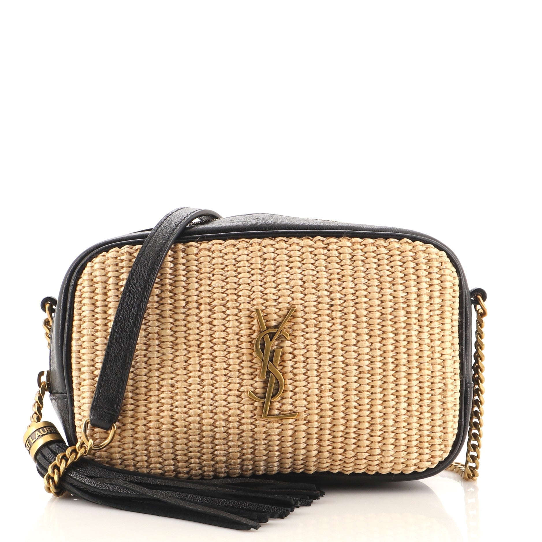 Lou Camera Bag Woven Raffia Mini