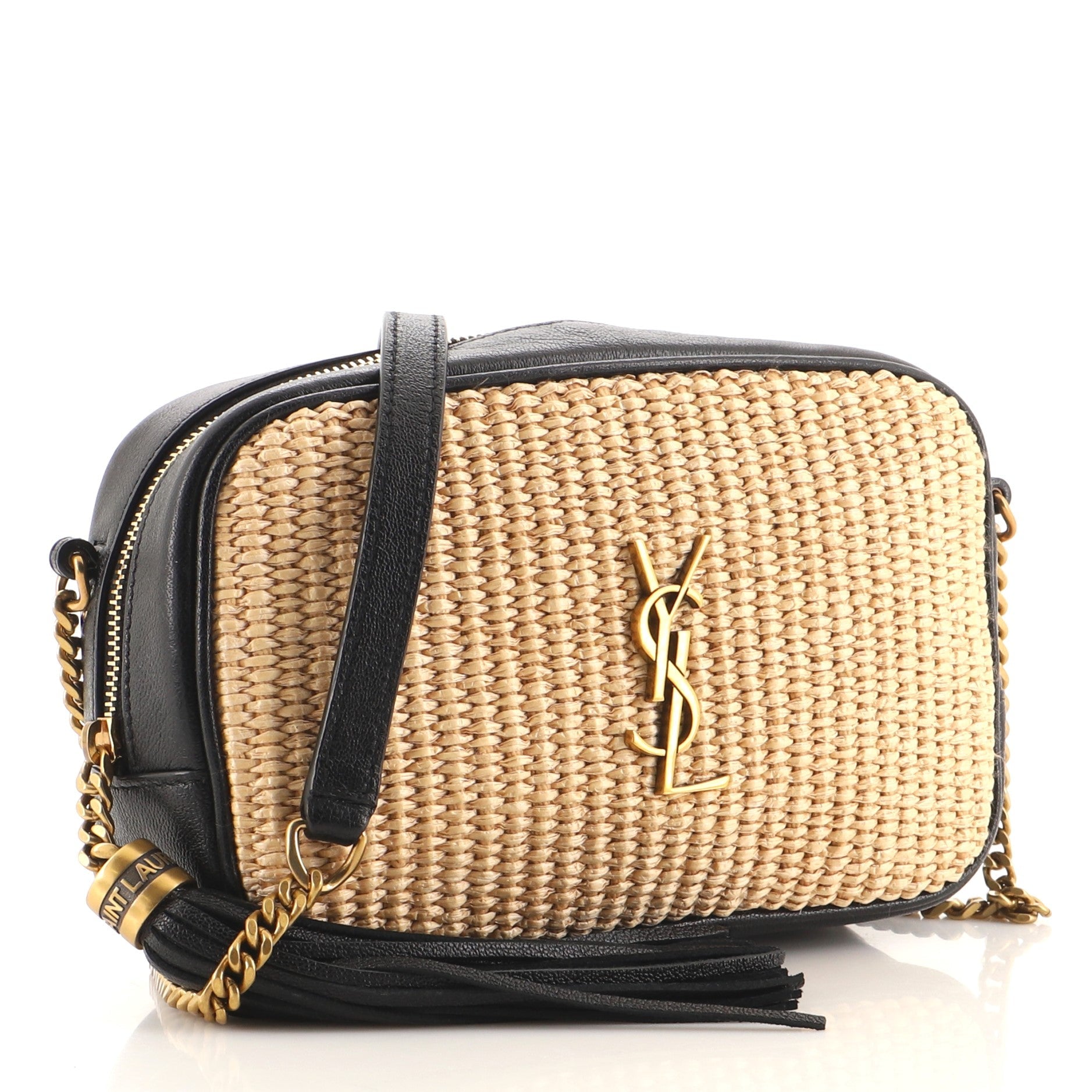 Lou Camera Bag Woven Raffia Mini