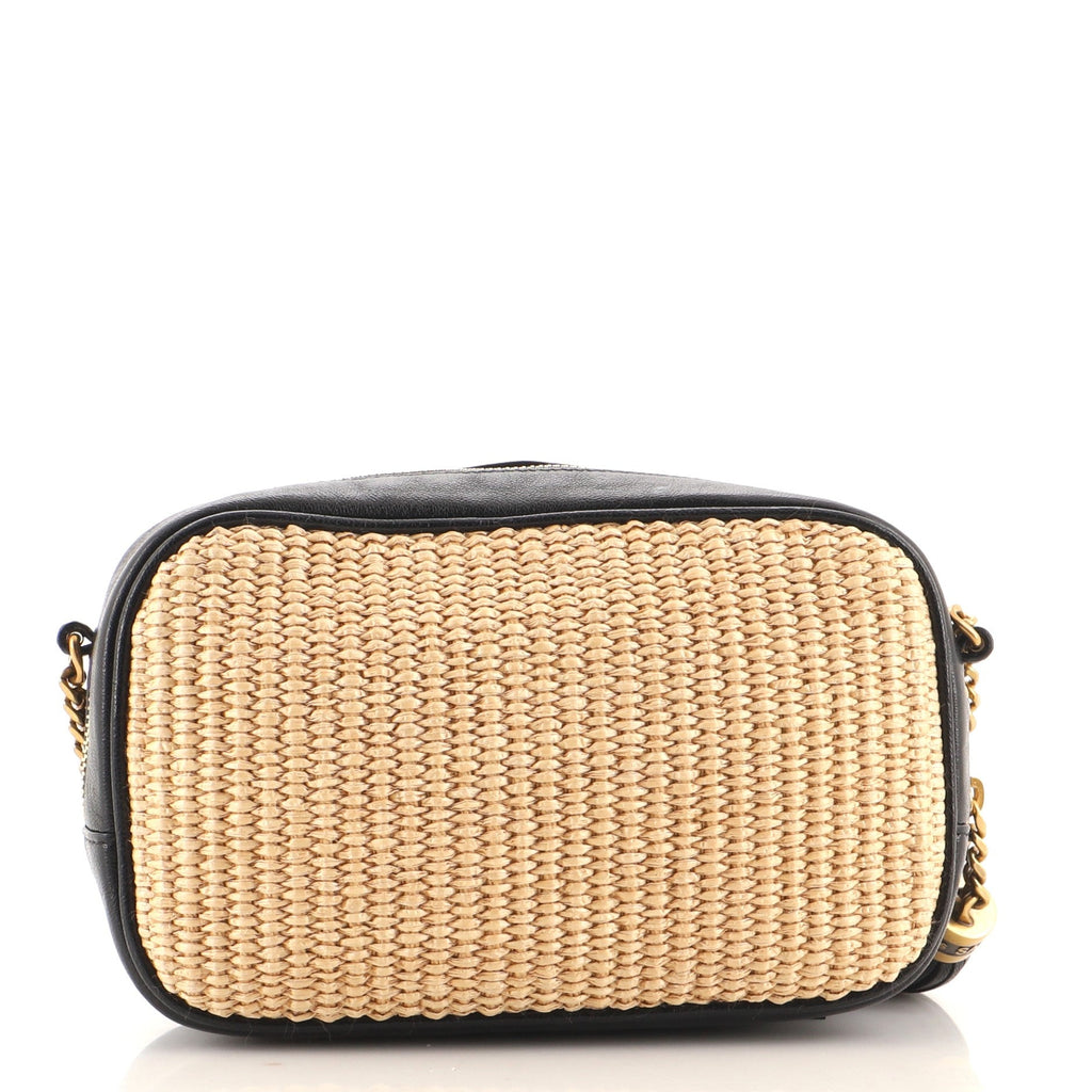 Lou Camera Bag Woven Raffia Mini