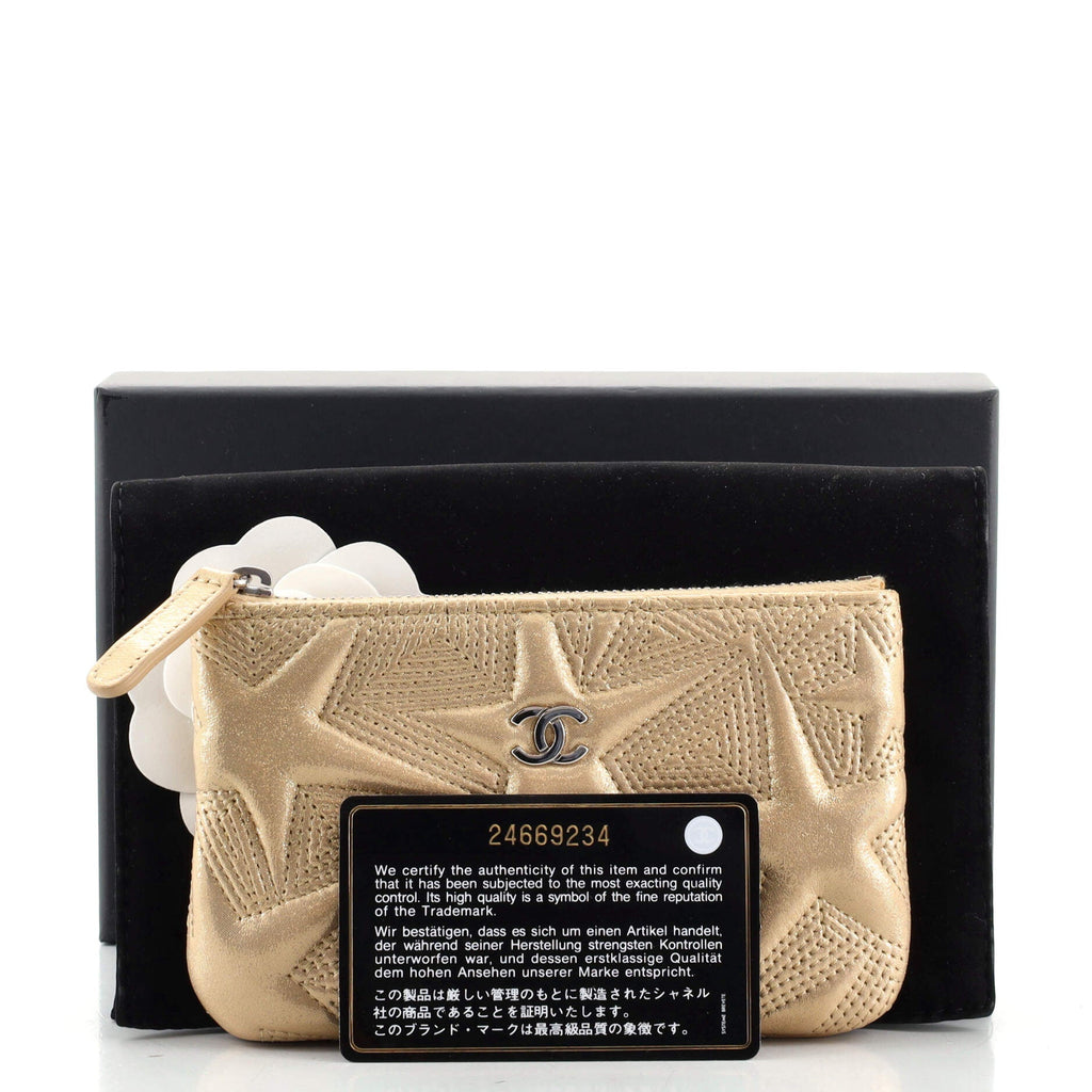 Classic O Case Pouch Star Embossed Lambskin Mini