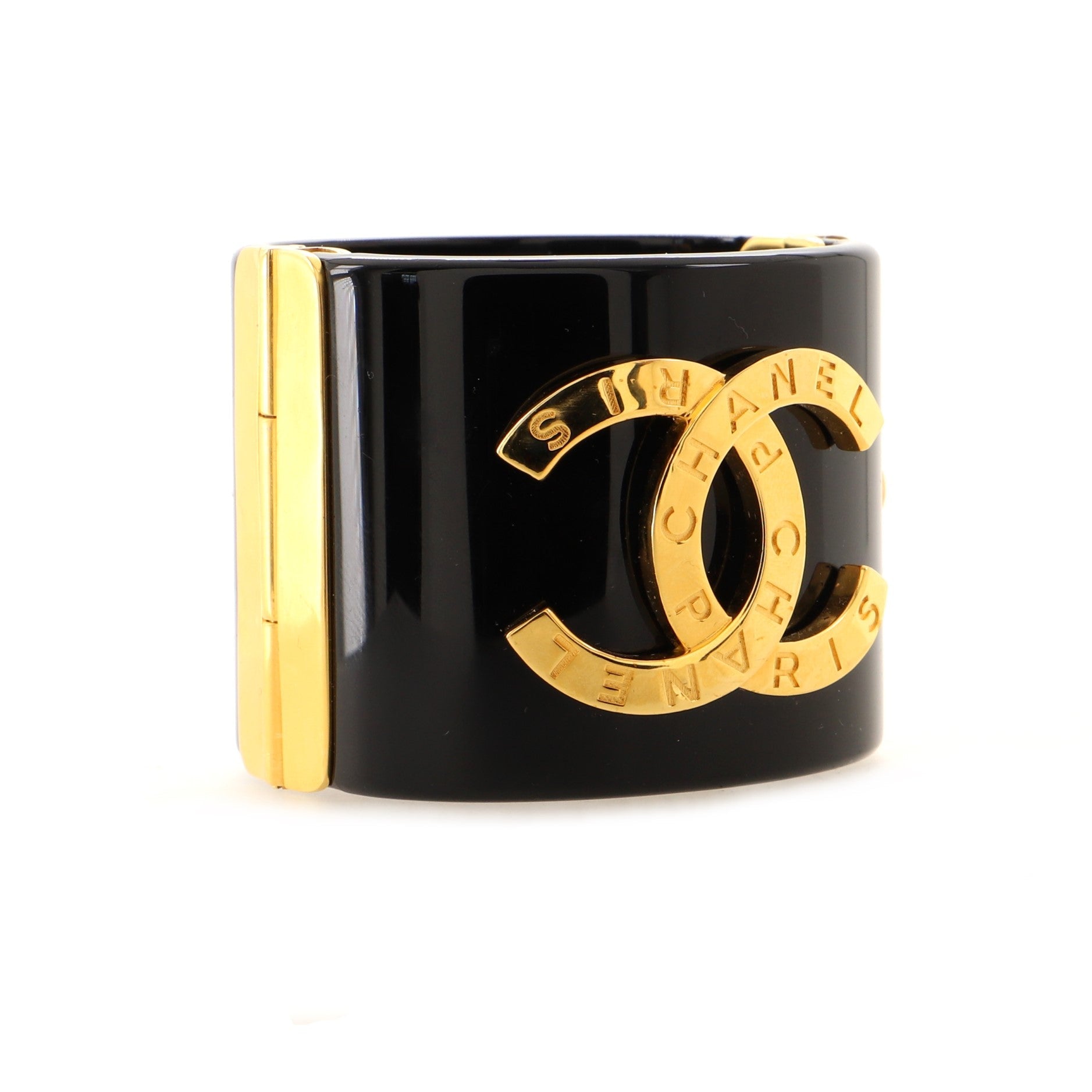 CC Paris Button Cuff Bracelet Resin and Metal