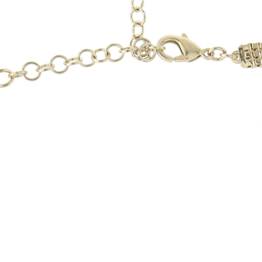 CC Medallion Chain Link Choker Necklace Metal
