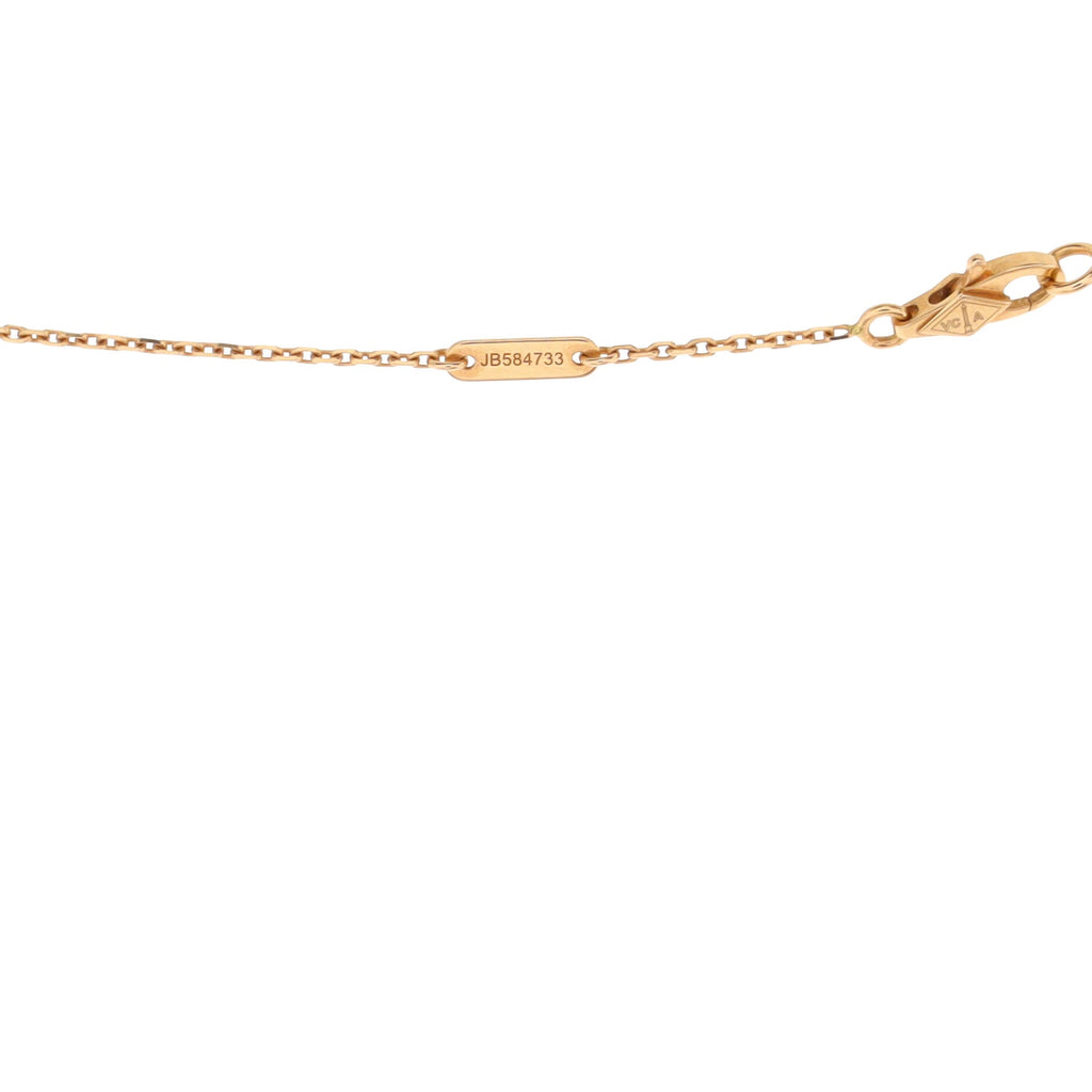 Sweet Alhambra Pendant Necklace 18K Rose Gold and Carnelian