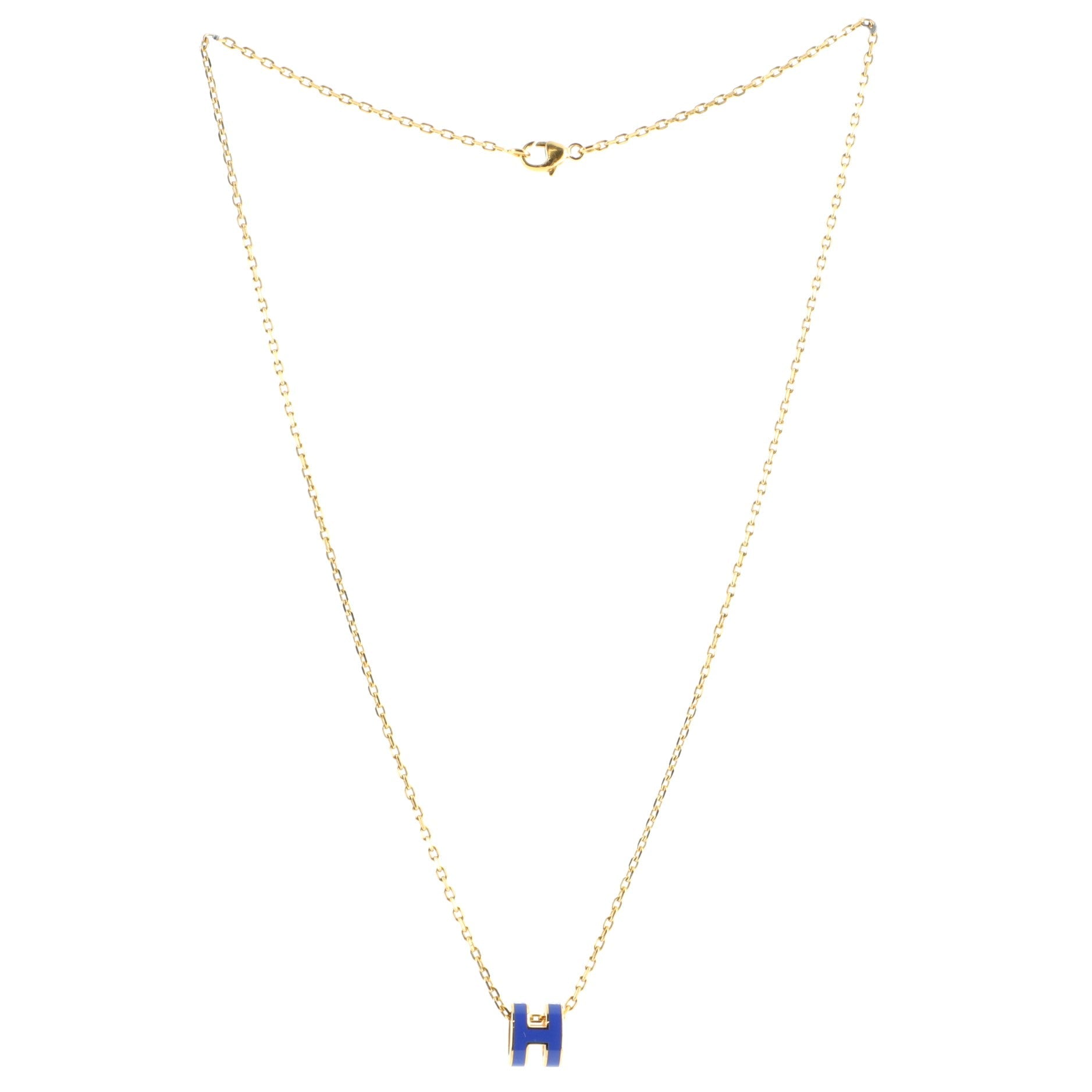 Pop H Pendant Chain Necklace Metal and Enamel Mini