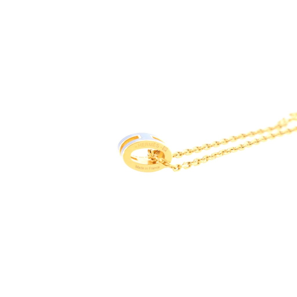 Pop H Pendant Chain Necklace Metal and Enamel Mini