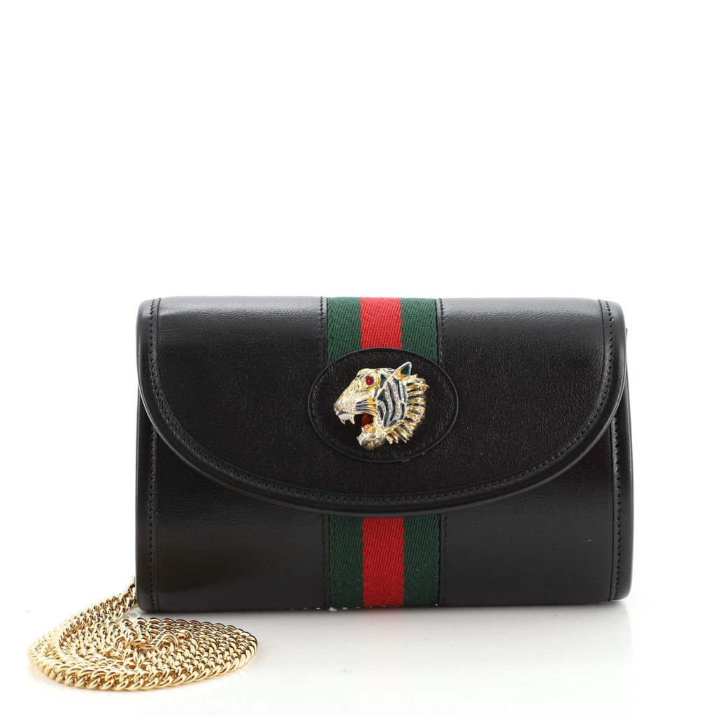 Rajah Web Chain Shoulder Bag Leather Mini