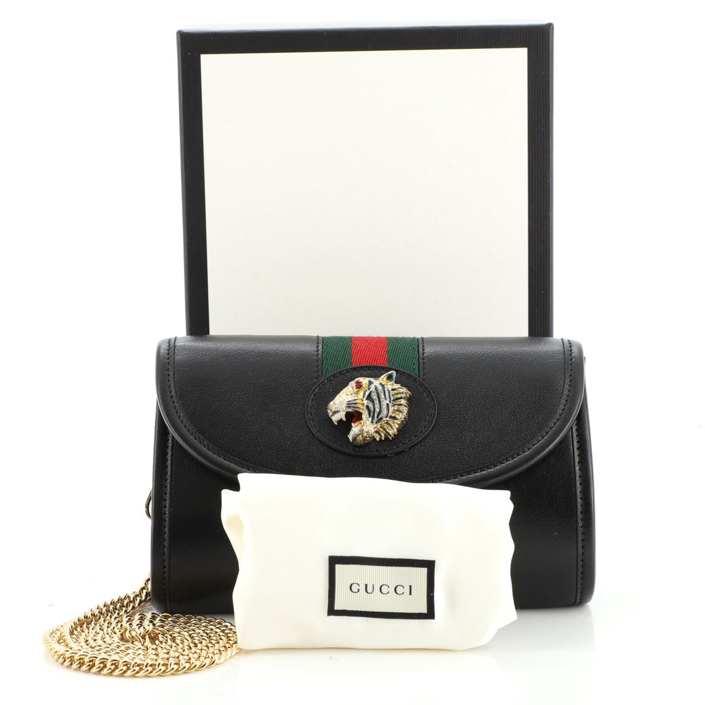 Rajah Web Chain Shoulder Bag Leather Mini