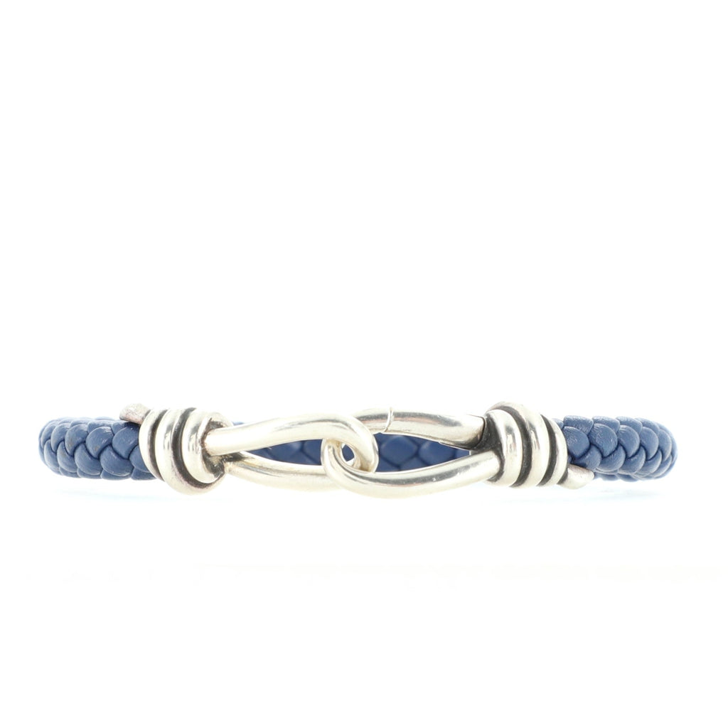 Paloma Picasso Knot Single Braid Bracelet Sterling Silver and Leather