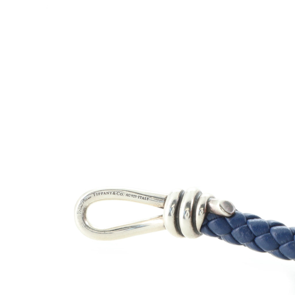 Paloma Picasso Knot Single Braid Bracelet Sterling Silver and Leather