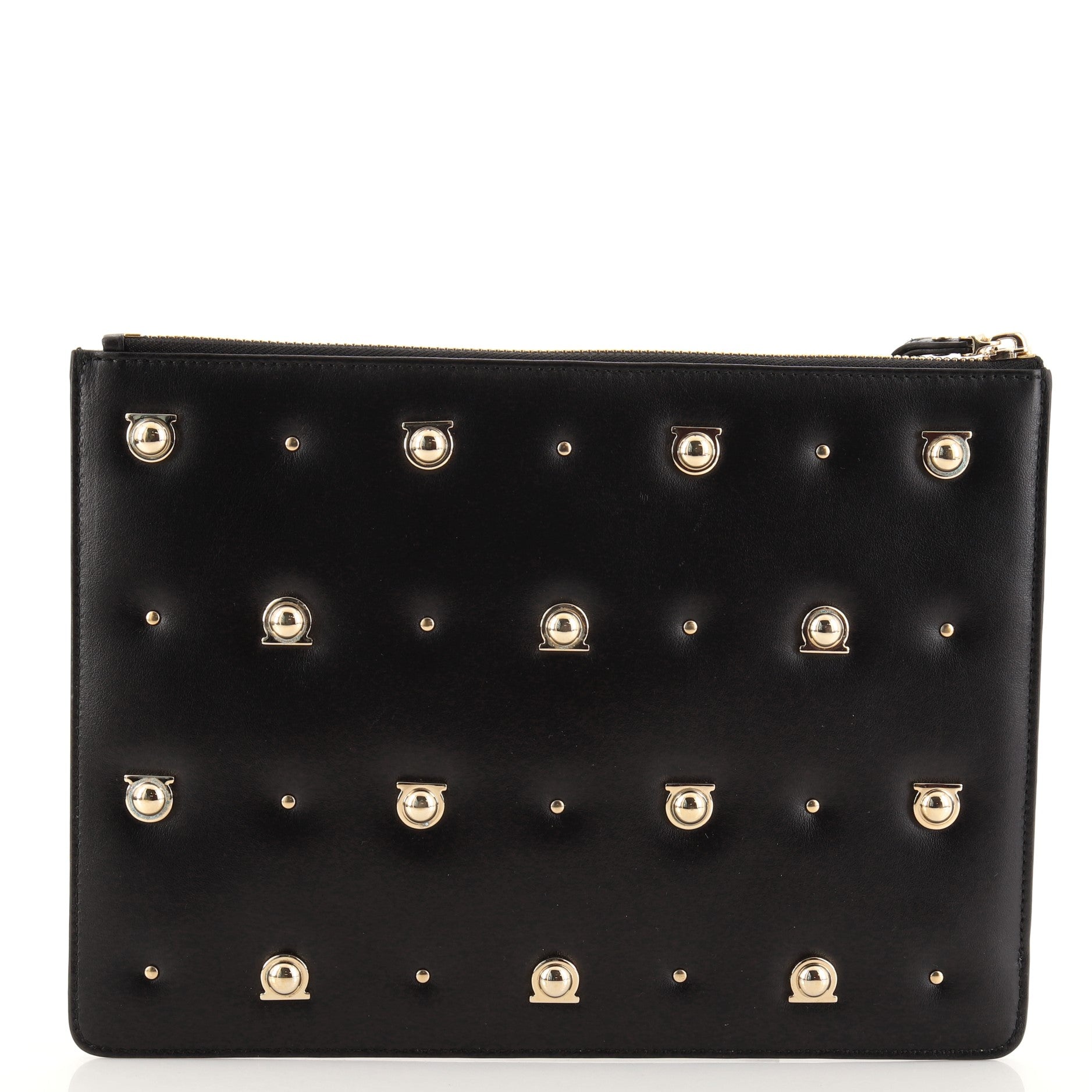 Wristlet Clutch Studded Leather Medium