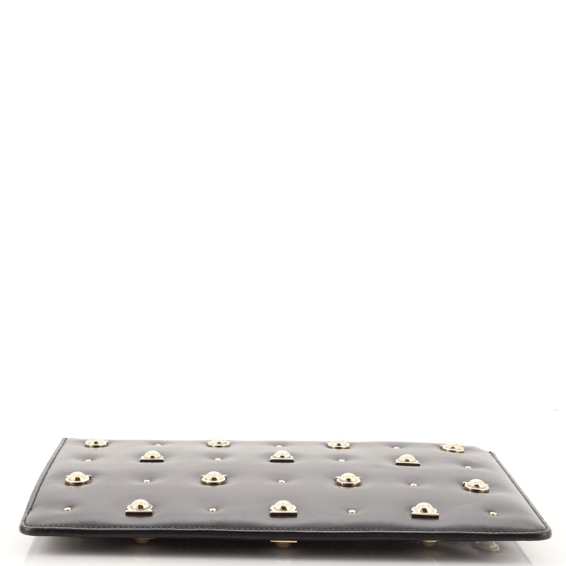 Wristlet Clutch Studded Leather Medium