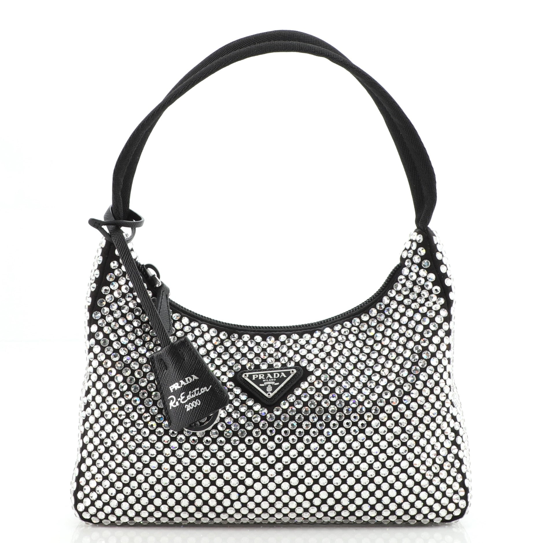 Re-Edition 2000 Hobo Crystal Embellished Satin Mini