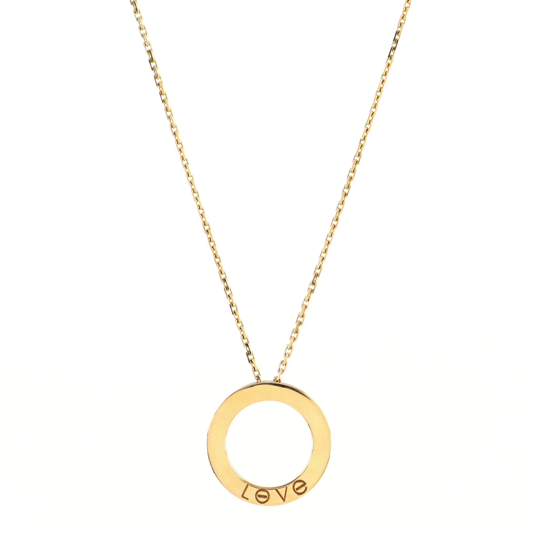 3 Diamonds Love Pendant Necklace 18K Yellow Gold and Diamonds