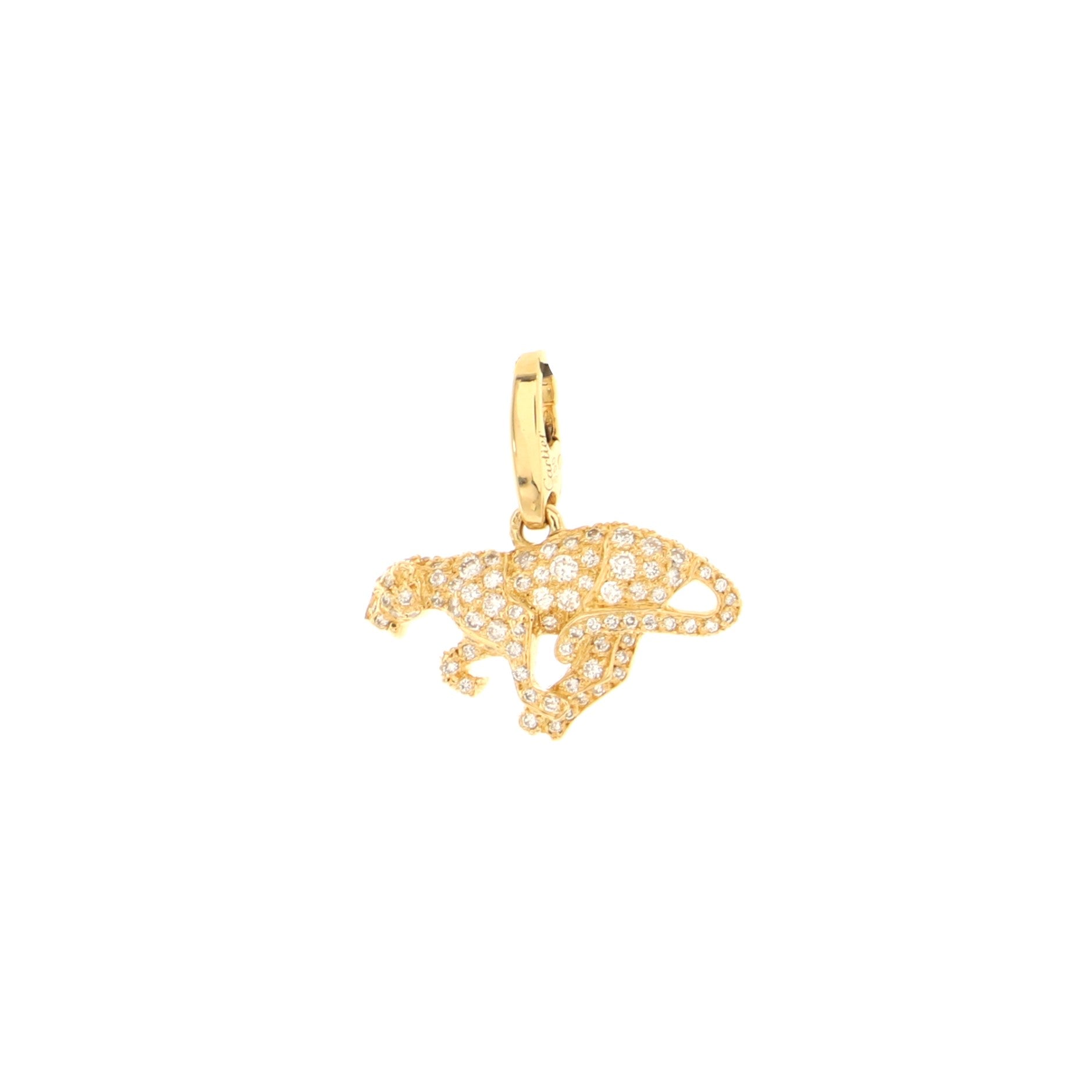 Panthere Charm Necklace 18K Yellow Gold with Diamonds