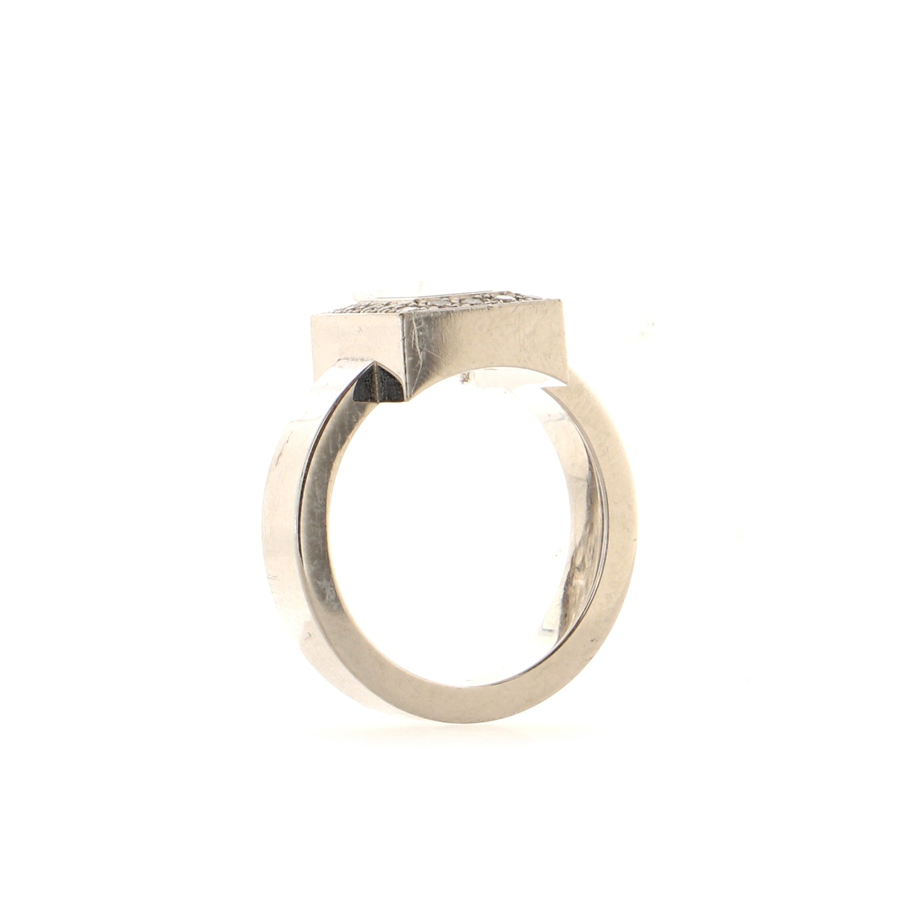 Happy Diamonds Square Ring 18K White Gold and Diamonds