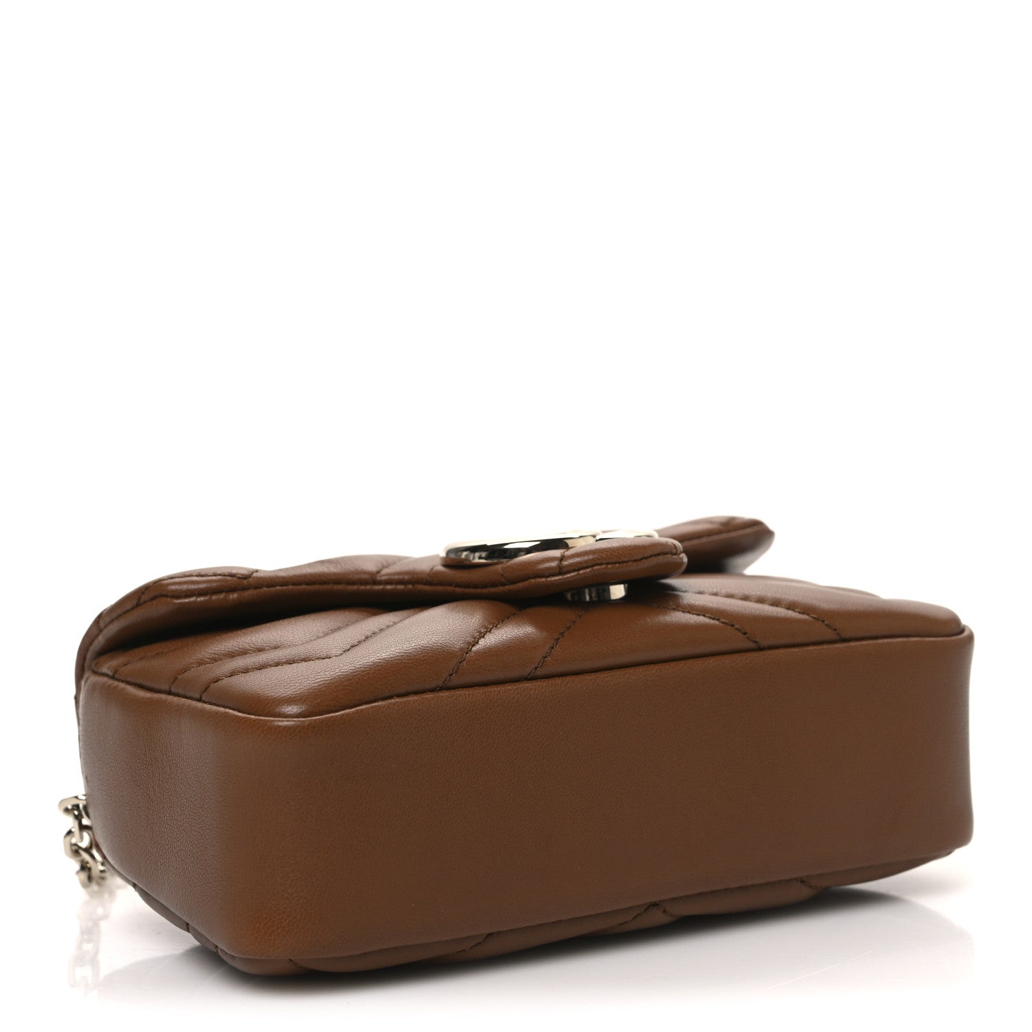 Lambskin Matelasse Mini GG Marmont Shoulder Bag Brown
