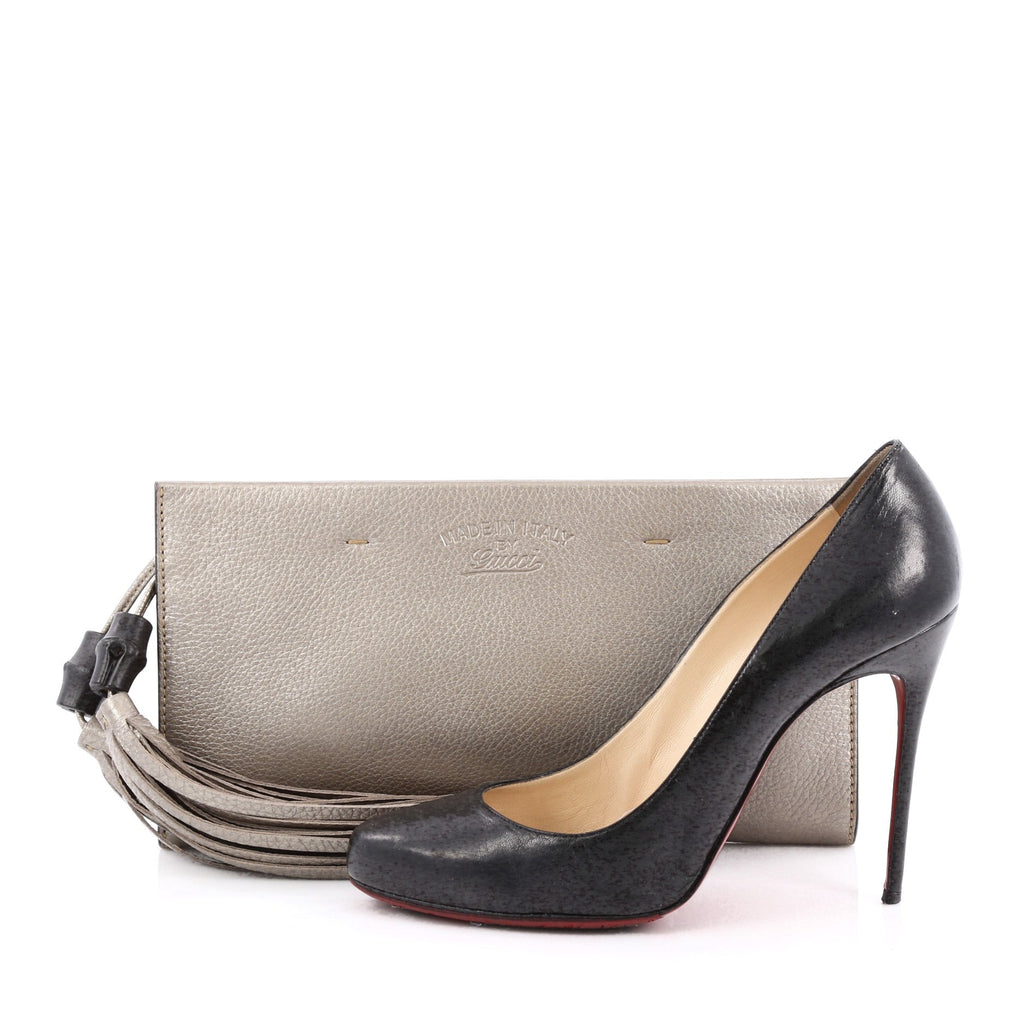 Nouveau Clutch with Tassels Leather Small