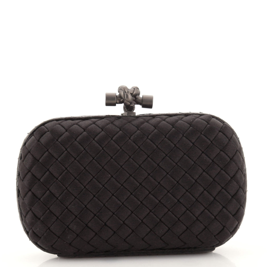 Box Knot Clutch Intrecciato Satin Small