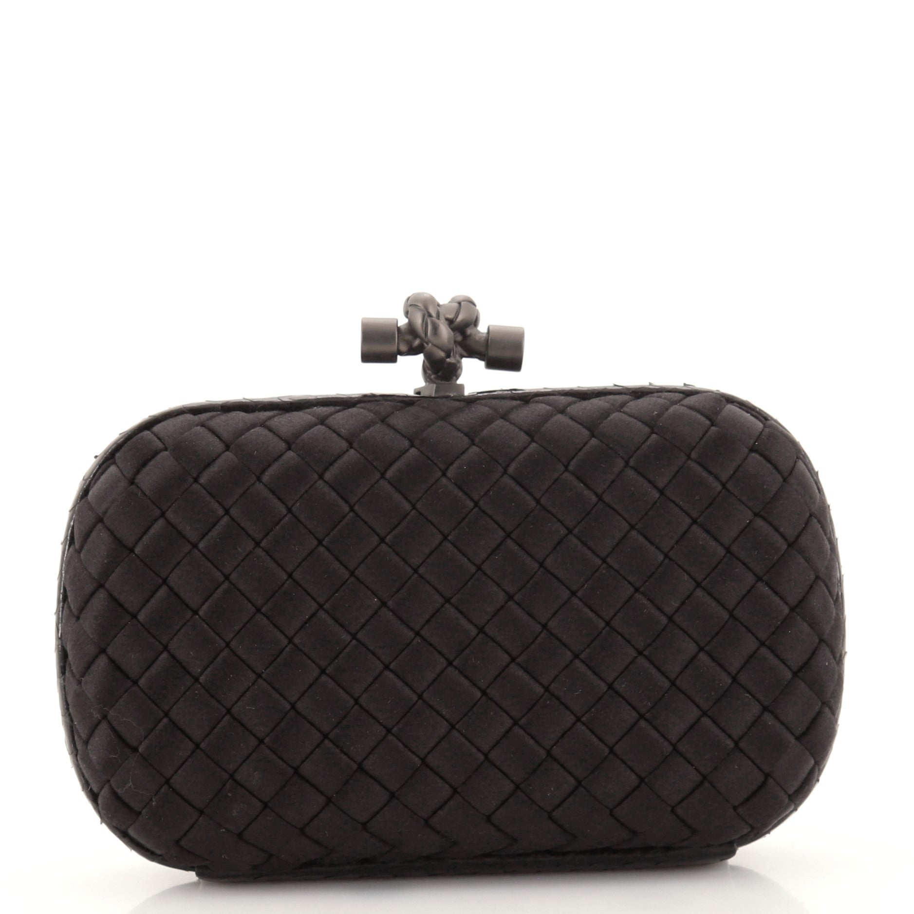 Box Knot Clutch Intrecciato Satin Small