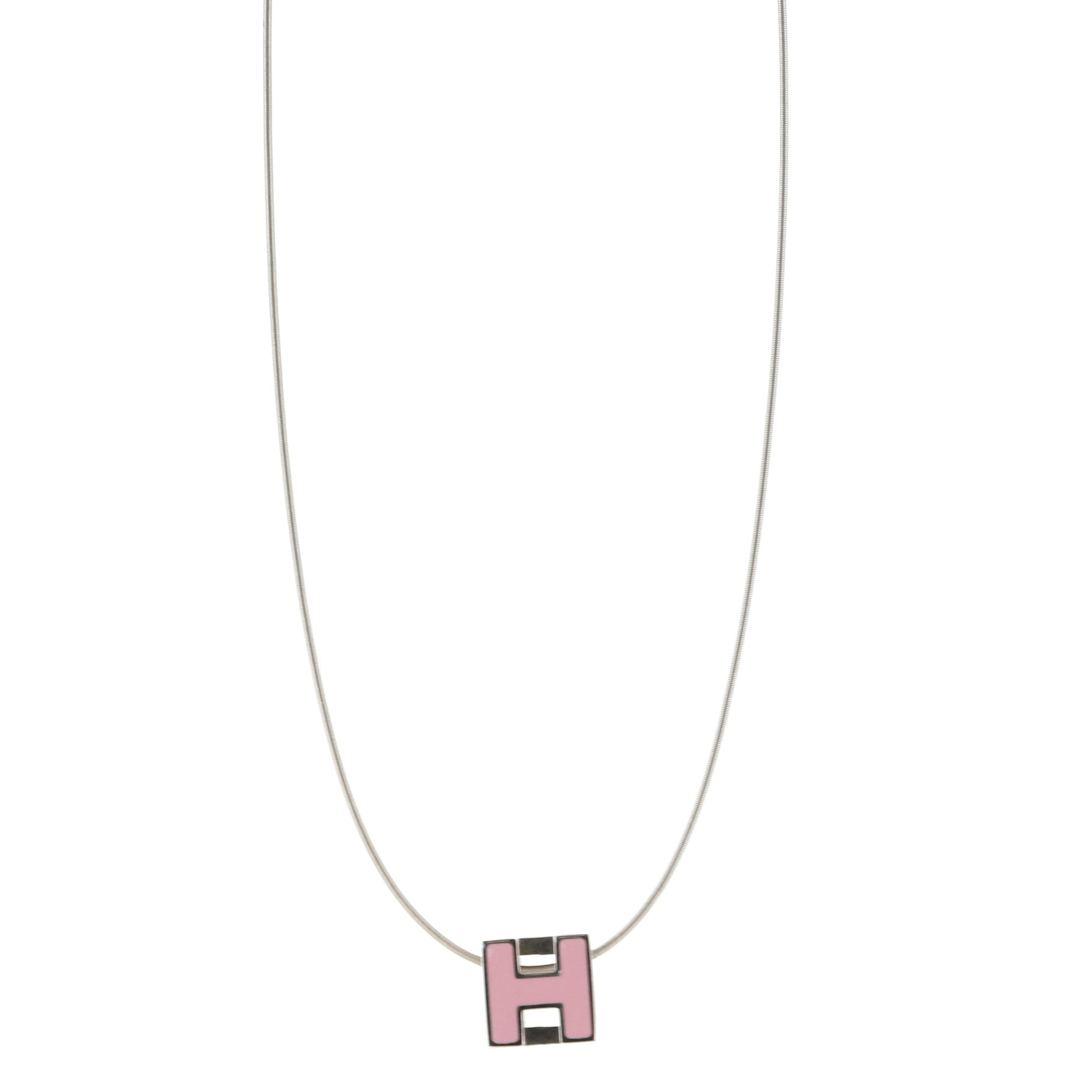 Cage d'H Pendant Necklace Metal with Enamel