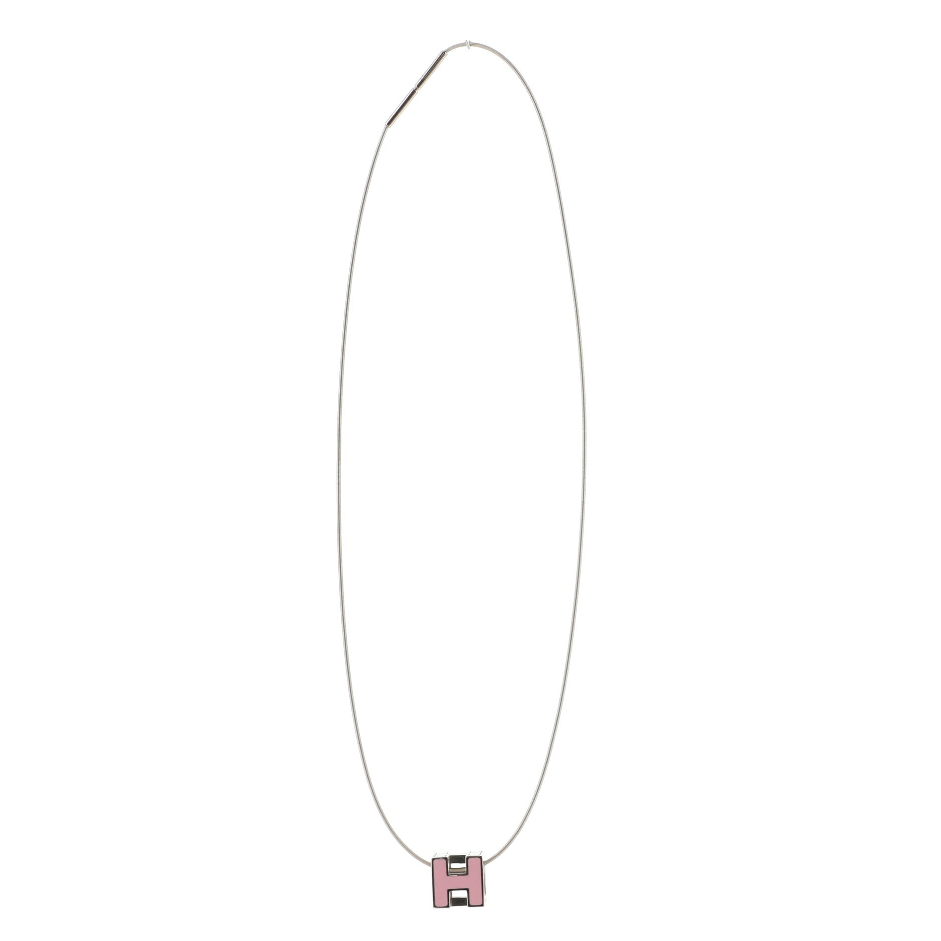 Cage d'H Pendant Necklace Metal with Enamel
