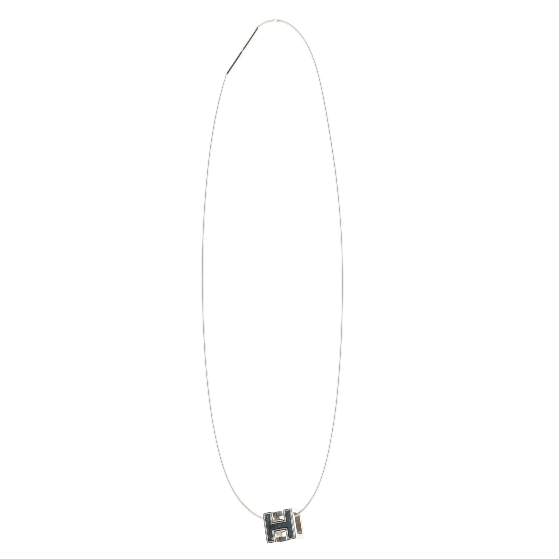 Cage d'H Pendant Necklace Metal with Enamel