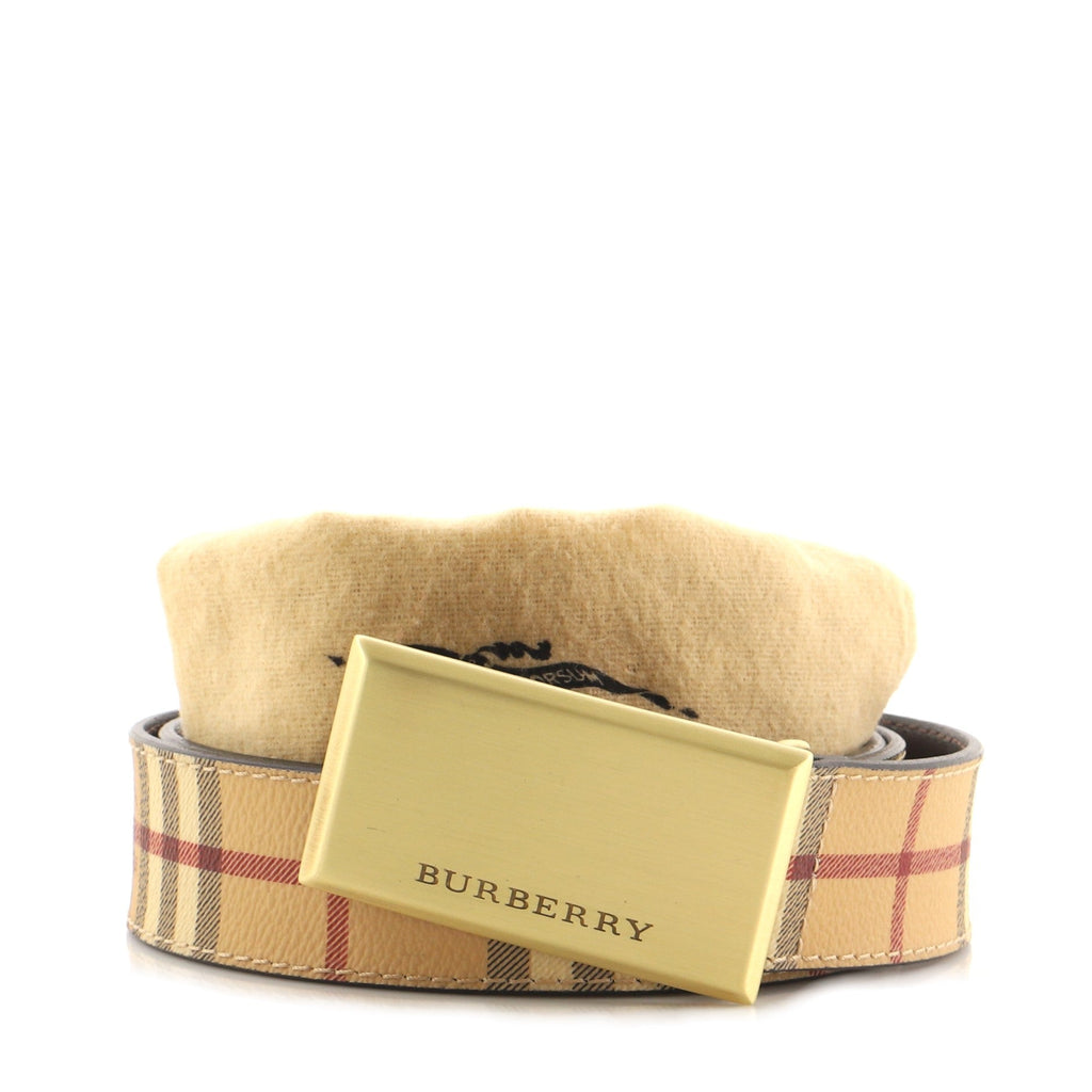 Logo Buckle Belt Haymarket Coated Canvas Medium 90